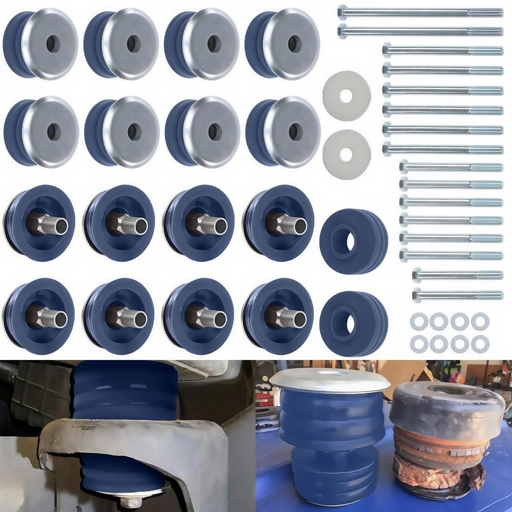 PIT66 Body Cab Mount Bushing Kit Blue KF04060BK Compatible with 2008-2016 Ford F250 F350 Super Duty 2WD and 4WD XL, XLT, FX4, La