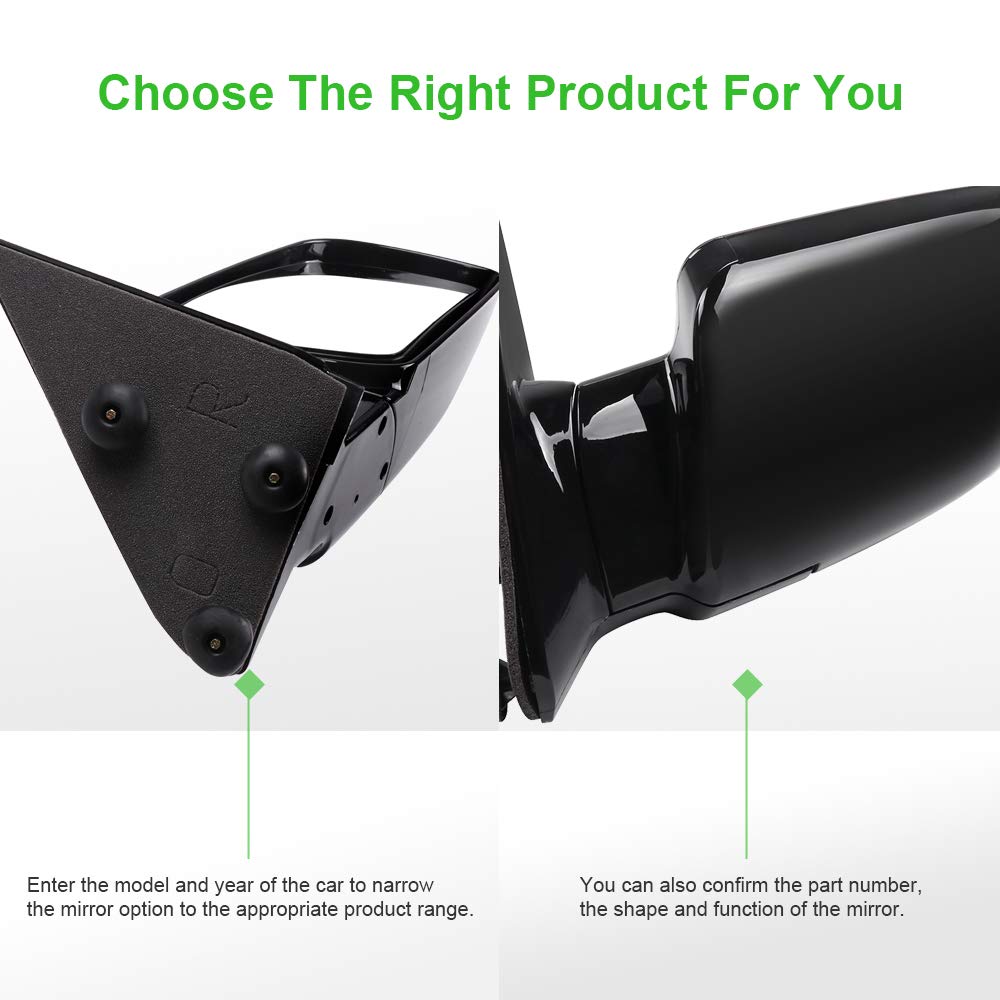 Scitoo Side View Mirrors A Pair Of Mirrors Fit Compatible With 1988-1999 For Chevy C1500 C2500 C3500 For Chevy K1500 K2500 K3500 1995-2000 For Chevy Tahoe Manual Folding 15036360