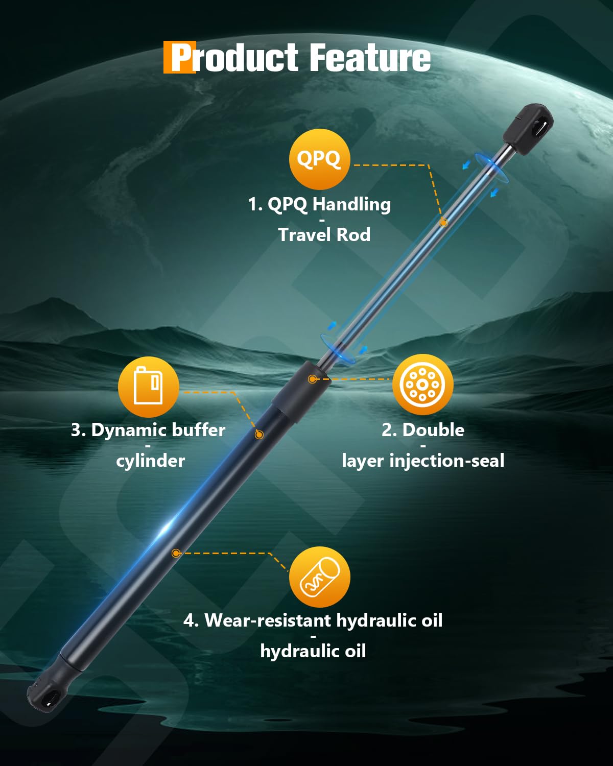 Scitoo 689500D021 2Pcs Lift Supports 16.77'' Fit For Yaris (Cp10) Hatchback 1999 Shock Struts Hood