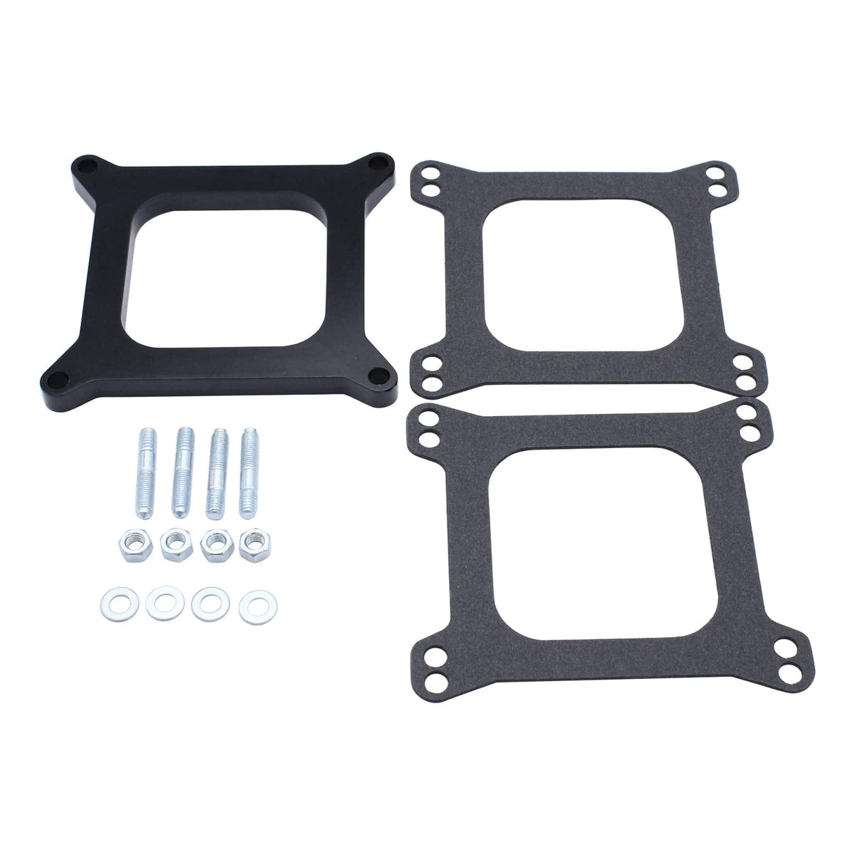 1 SET Black Carb spacers 1/2 Tall Open Phenolic Carburetor Spacer Compatible with Holley 4150/4160 4bbl. SBC BBC Carb