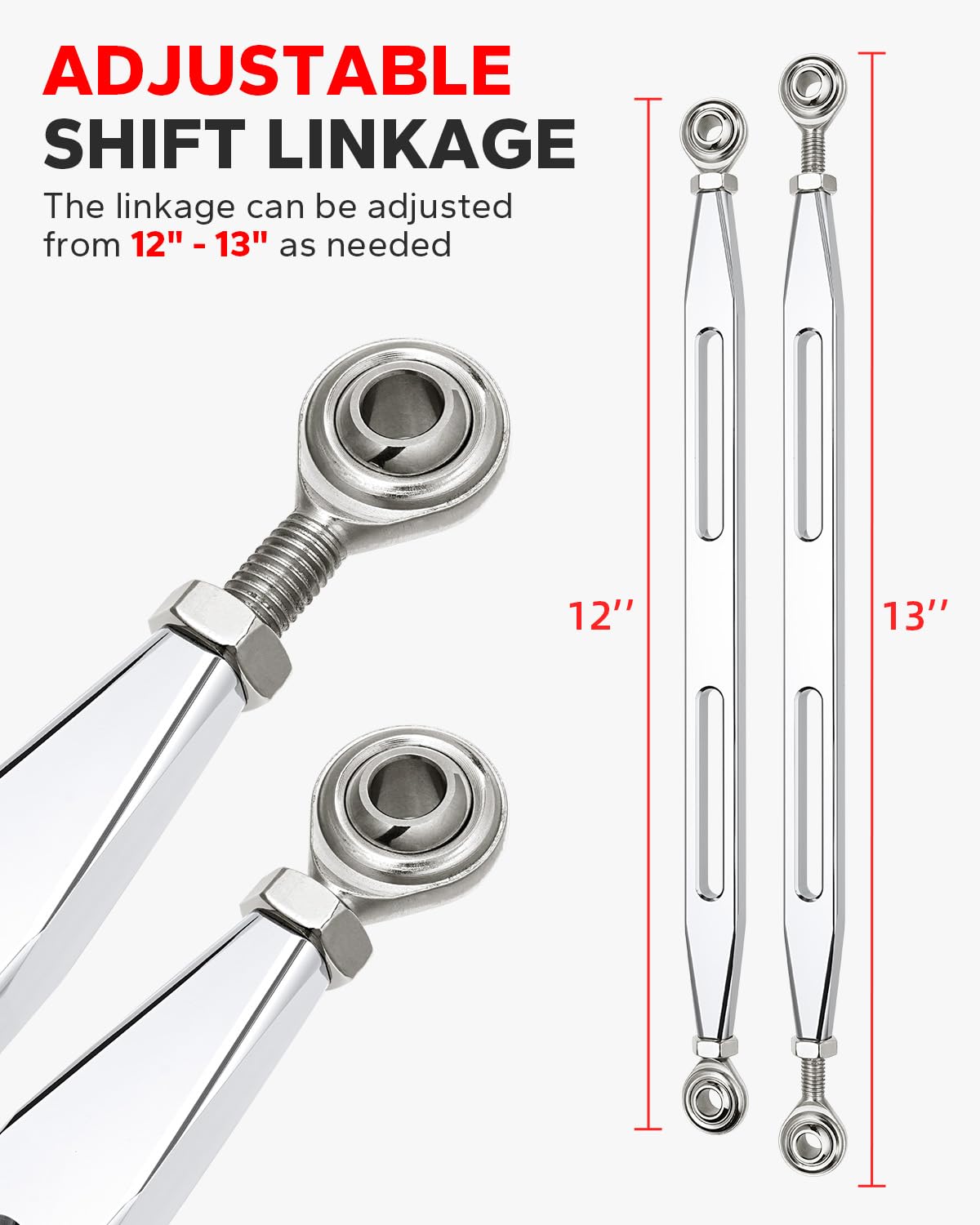 Amazicha Chrome Shift Linkage Gear Shifter Compatible for Harley Softail Dyna Street Glide Touring Road King 1980-2024