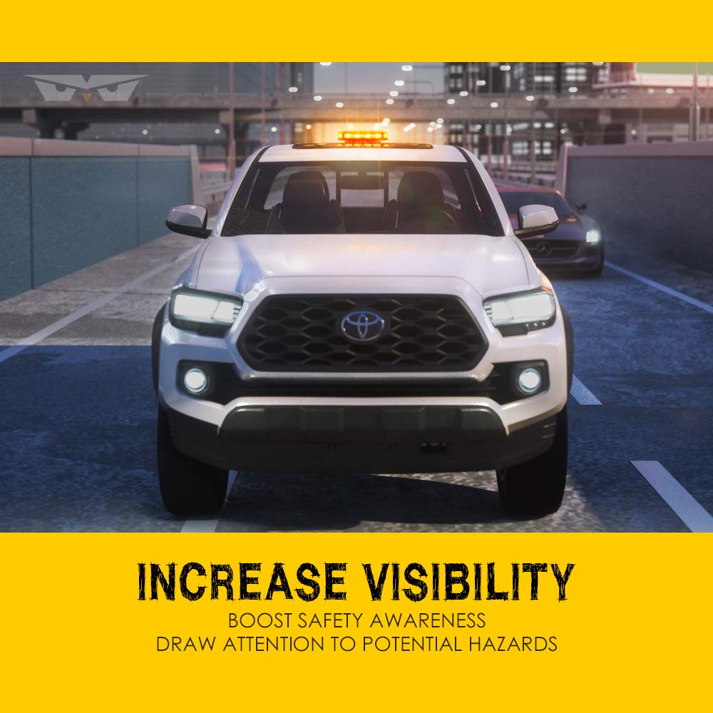 Lumenix 36 Led Roof Top Mini Strobe Light With Magnetic Base, High-Bright Emergency Safety Warning Led Flashing Strobe Light Bar For Snow Plow Pickup Trucks Construction Vehicles - Amber