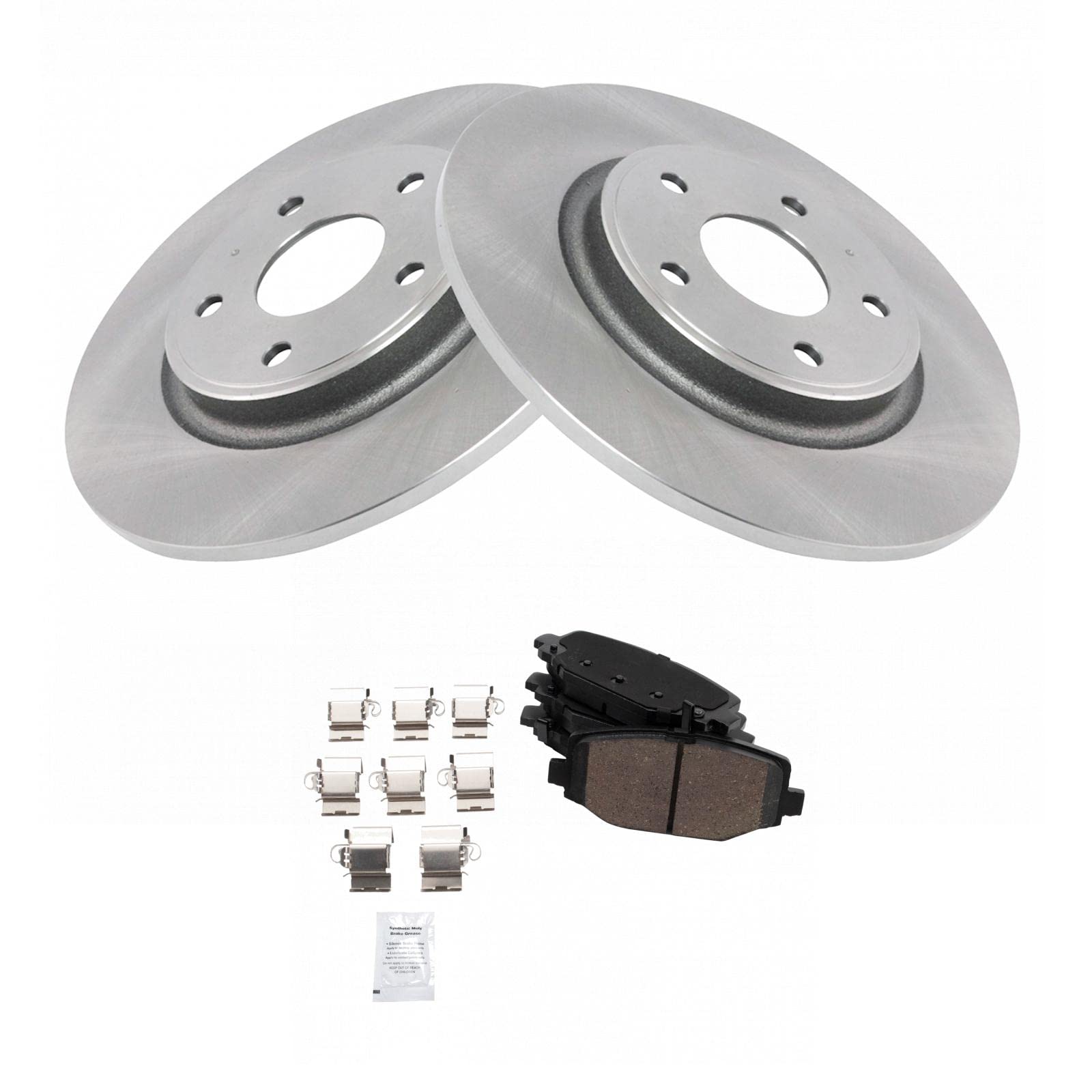 TRQ Rear Brake Pad & Rotor Kit Ceramic Compatible with 2012-2016 Chrysler Town & Country 2011-2020 Dodge Grand Caravan 2012-2020