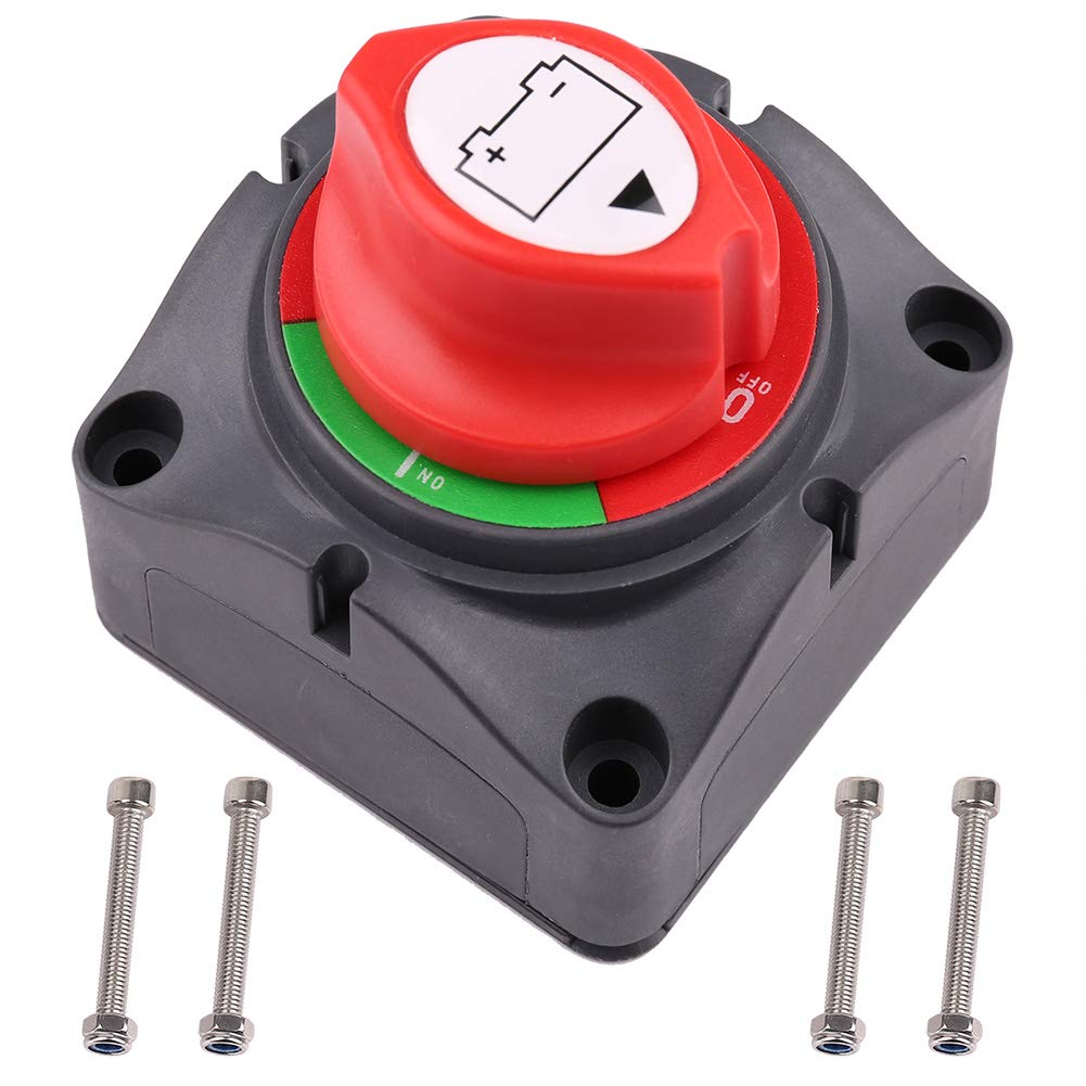 Battery Switch, 12V 24V 48V Battery Disconnect Master Cutoff Switch For Marine Boat Rv Atv Utv Vehicles, Waterproof Heavy Duty Battery Isolator Switch (On/Off)