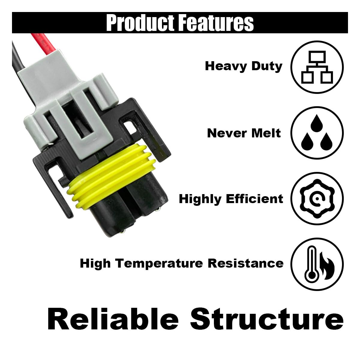 Fog Light Harness Connector with Wire, Automotive Accessories Replacement, H8/ H9/ H11 Fog Light Harness Connector for Fog Light