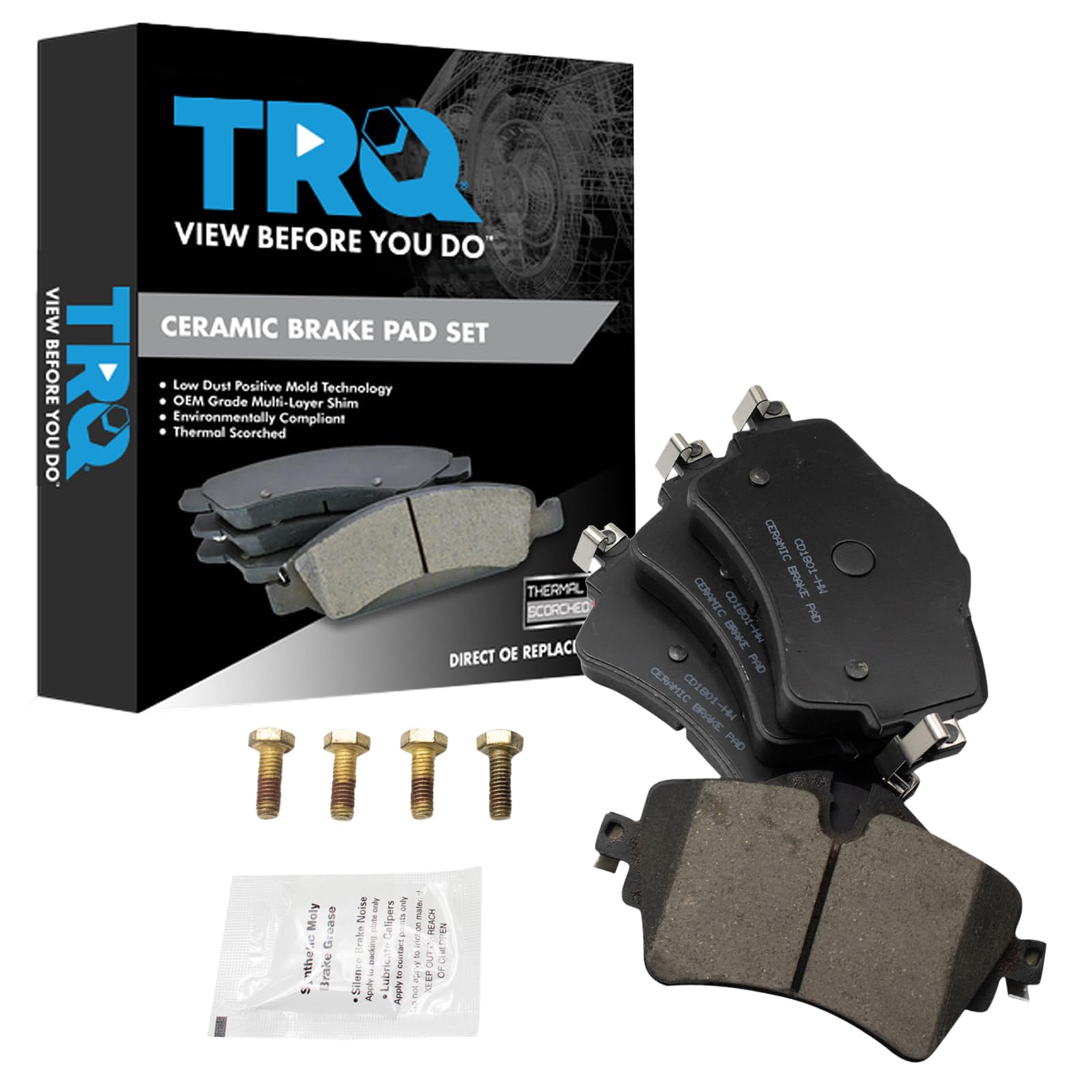 TRQ Front Brake Pads Ceramic Compatible with 2014-2019 Mini Cooper 2016-2019 Cooper Clubman