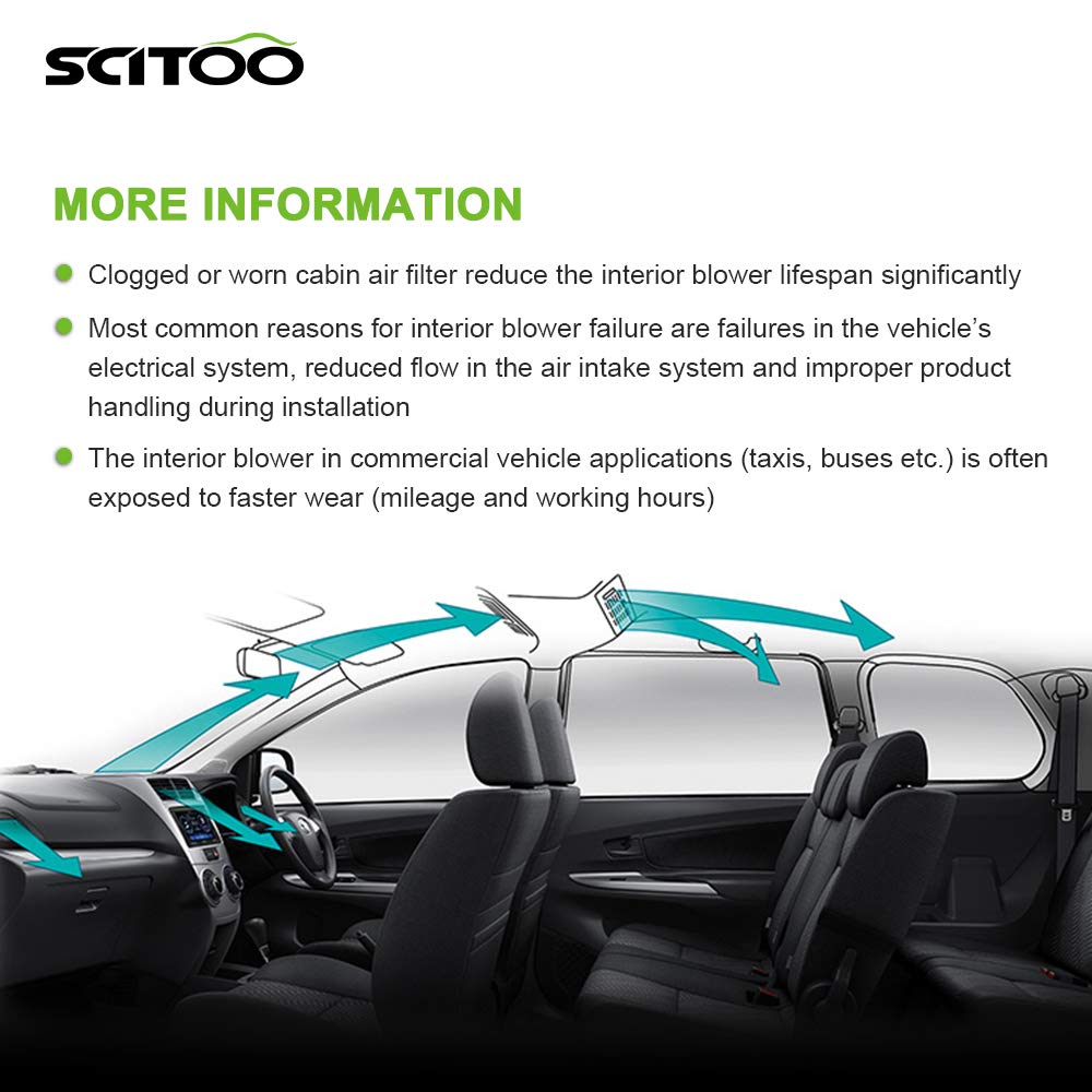 SCITOO HVAC Heater Blower Motor w/Fan HVAC Blower Motor fit for 008-A45-02,26-19939 (12V) HVAC Heater Blower Motor Assembly with Fan Cage 12V Replacement