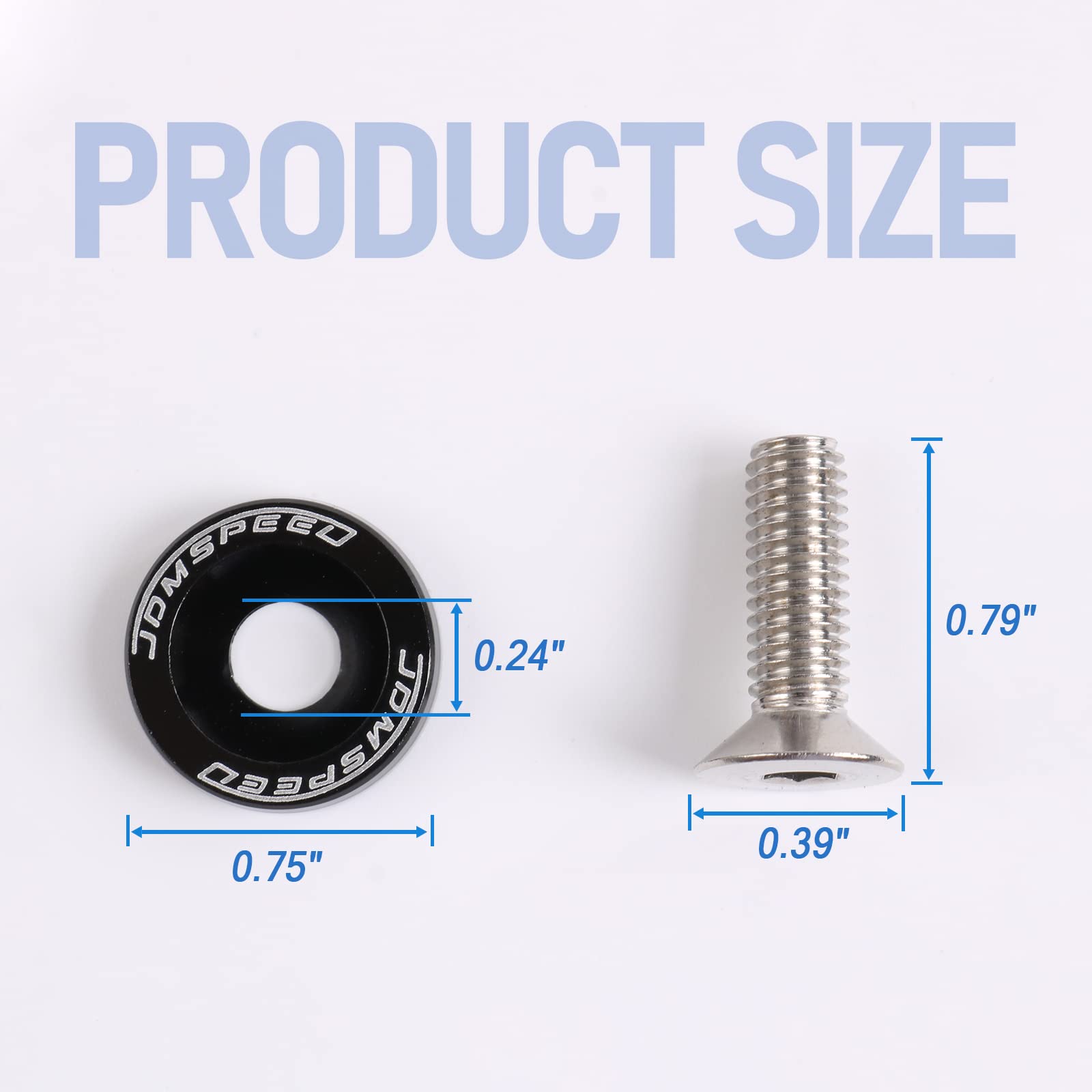 Jdmspeed 20 Pcs Black Cnc Billet Aluminum Fender Washer Engine Bay Dress Up Kit