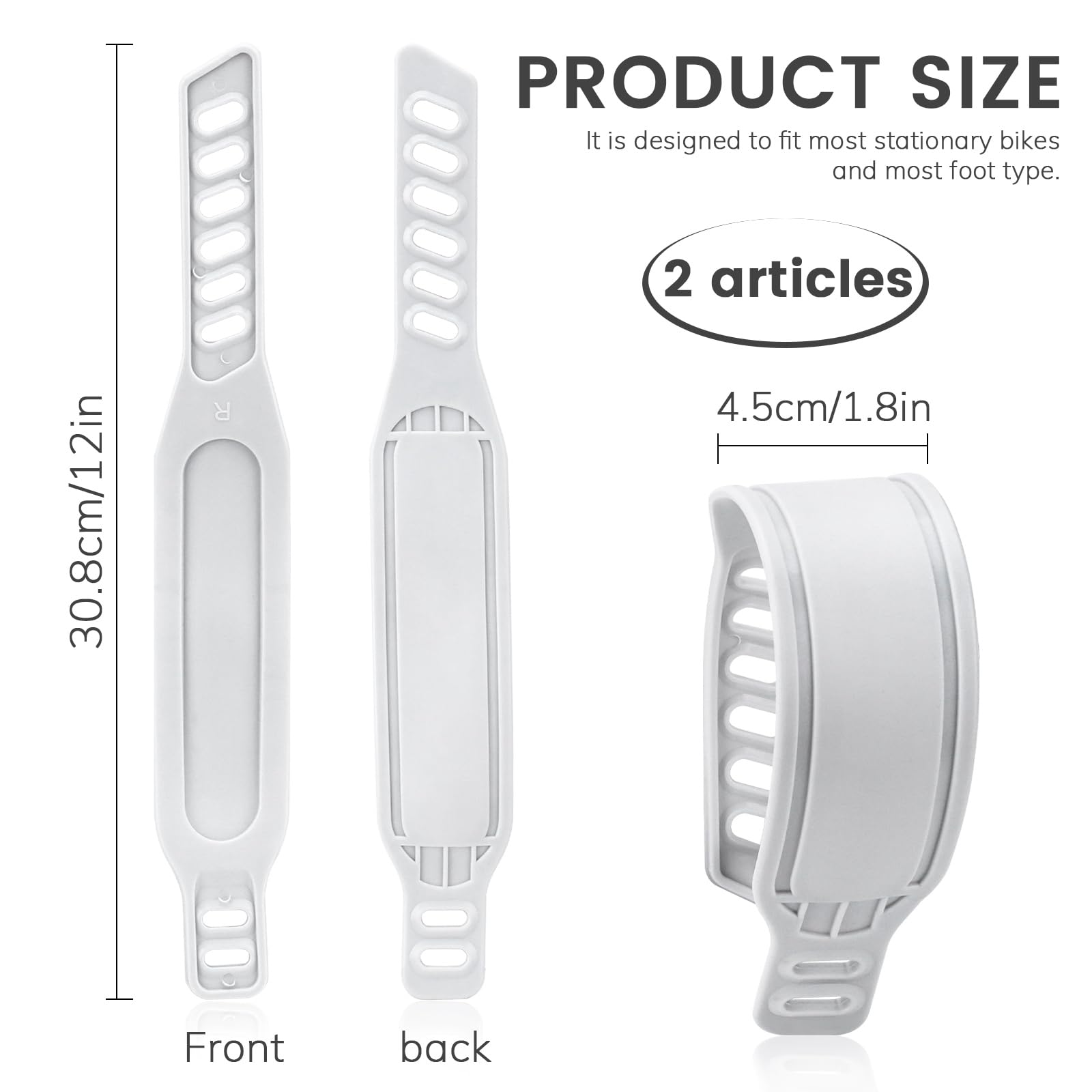 2Pcs Bike Pedal Straps, Spin Bike Pedals, Universal Exercises Bike Pedals Replacement, 12.5  2.1In Pedal Straps For Exercise Bik