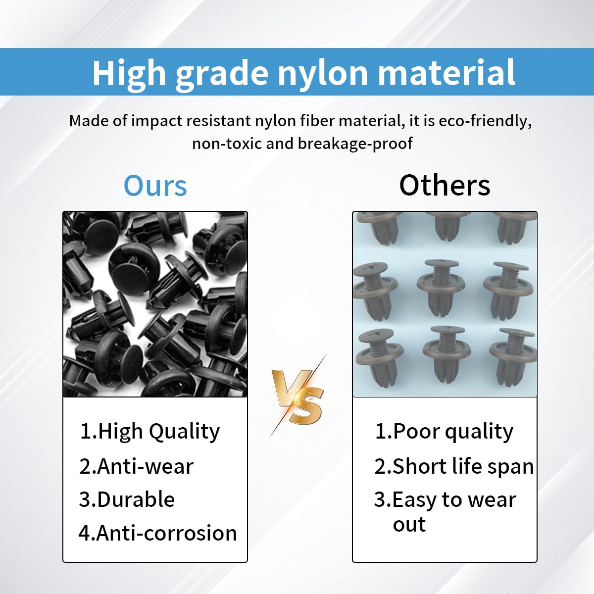 20Pcs Front Bumper Push-Rod Clips, 10mm Fender Liner Clips Compatible with Honda CR-V Accord Civic Acura 91503-SZ3-003, Black Ny