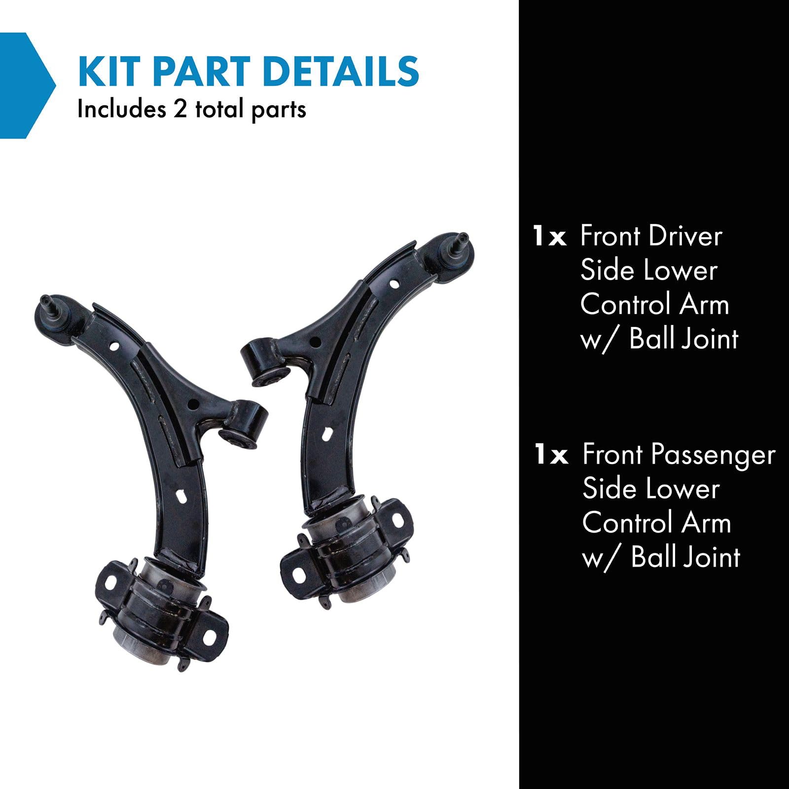 Trq Front Lower Control Arm With Ball Joint Set Driver & Passenger Side Lower Compatible With 2010-2014 Ford Mustang