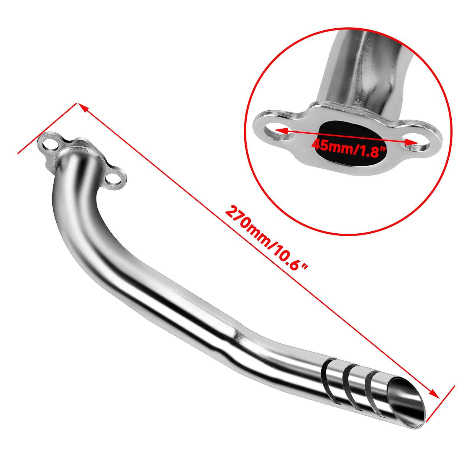 HIAORS Mini Bike Exhaust Pipe Header Kit Compatible with Predator 212cc 224cc 196cc Coleman CT200U BT200X CT200U-EX Baja Warrior