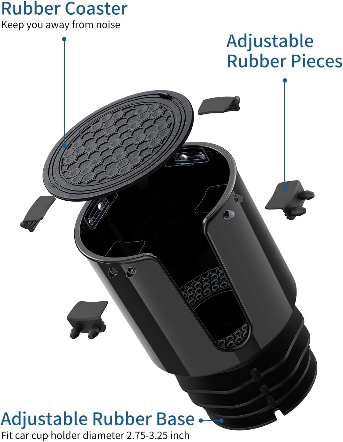 Joytutus Cup Holder Expander For Car, 2 Pack Car Cup Holder Expander For Yeti, Hydro Flask, Large Car Cup Holders Hold 18-40 Oz