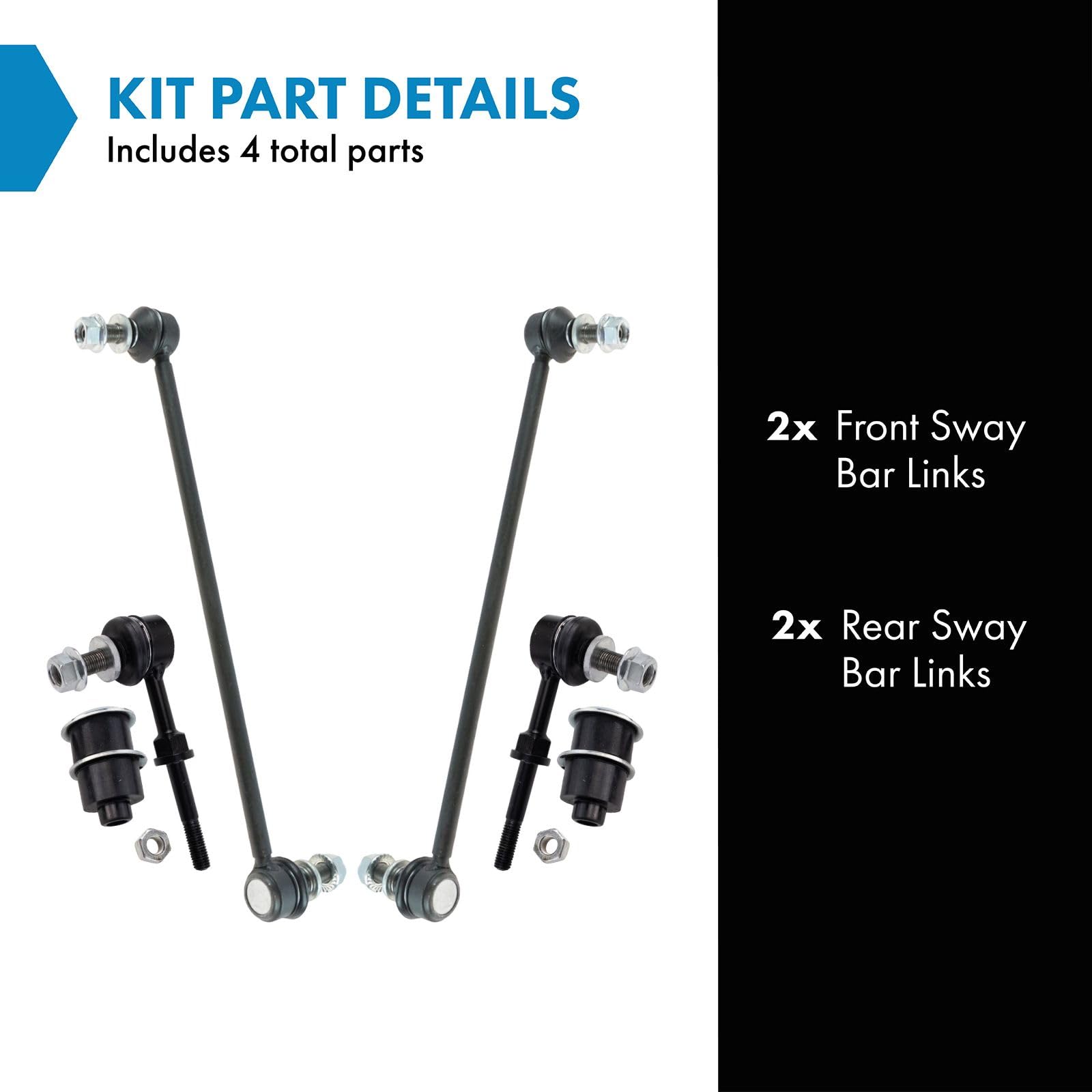 Trq Front & Rear Sway Bar Stabilizer Link Set Compatible With 2011-2017 Lexus Ct200H 2010-2012 Hs250H 2016 Scion Im 2011-2016 Tc