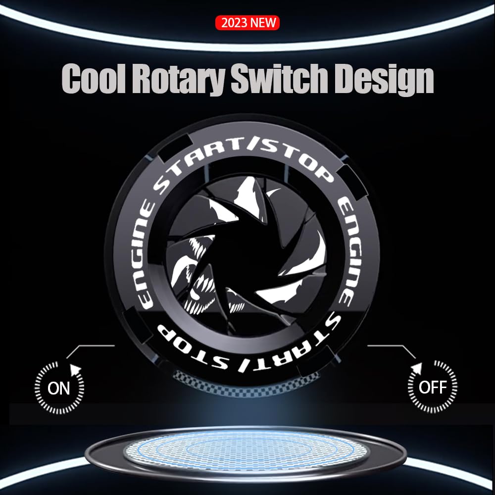 Tybasthe Push Start Button Cover, Venom Car Engine Start Stop Button Cover Protector, Cool Car Accessories Interior Decor Sticke