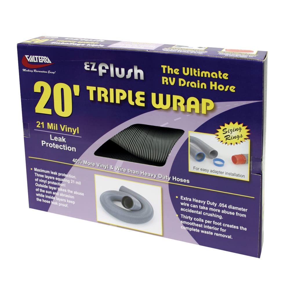 Valterra D04-0054 Ez Flush Silver 20 Triple Wrap Drain Hose