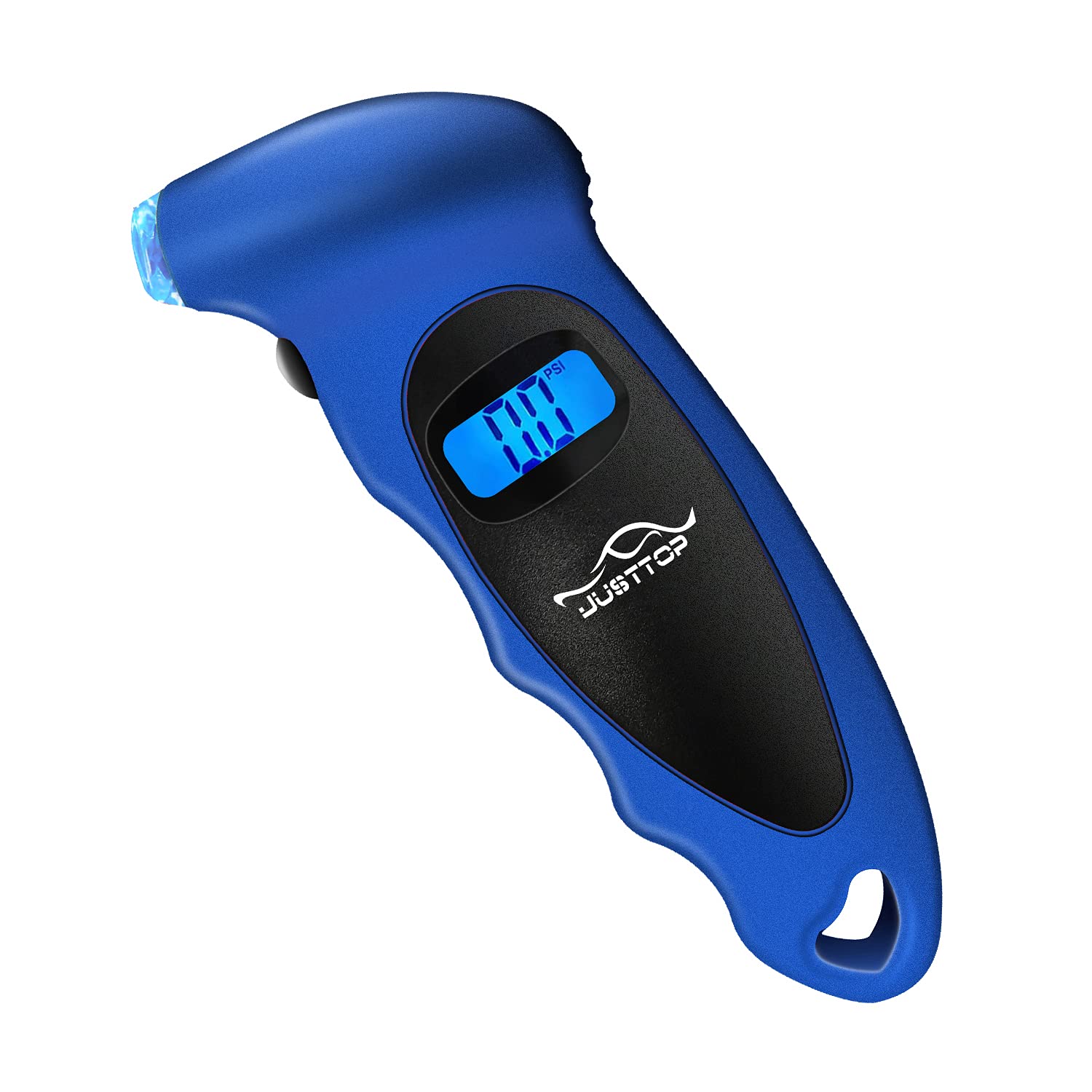 JUSTTOP Digital Tire Pressure Gauge, 150PSI 4 Setting for Cars, Trucks and Bicycles, Backlit LCD and Non-Slip Handle, Easy and A