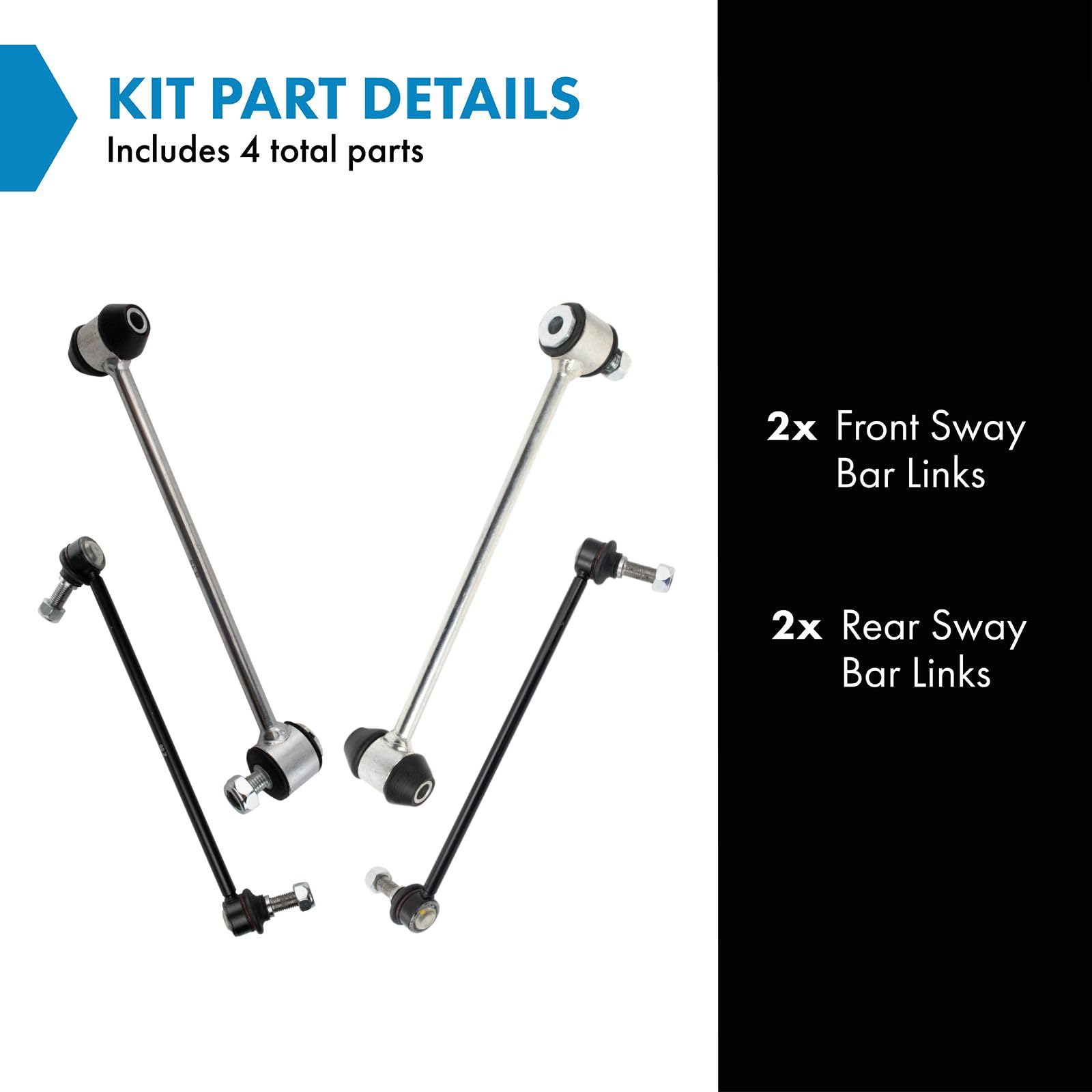 Trq Front & Rear Sway Bar Stabilizer Link Set Compatible With 2008-2012 Mercedes-Benz C300 2012-2015 C350 2013-2014 E350 2015-20