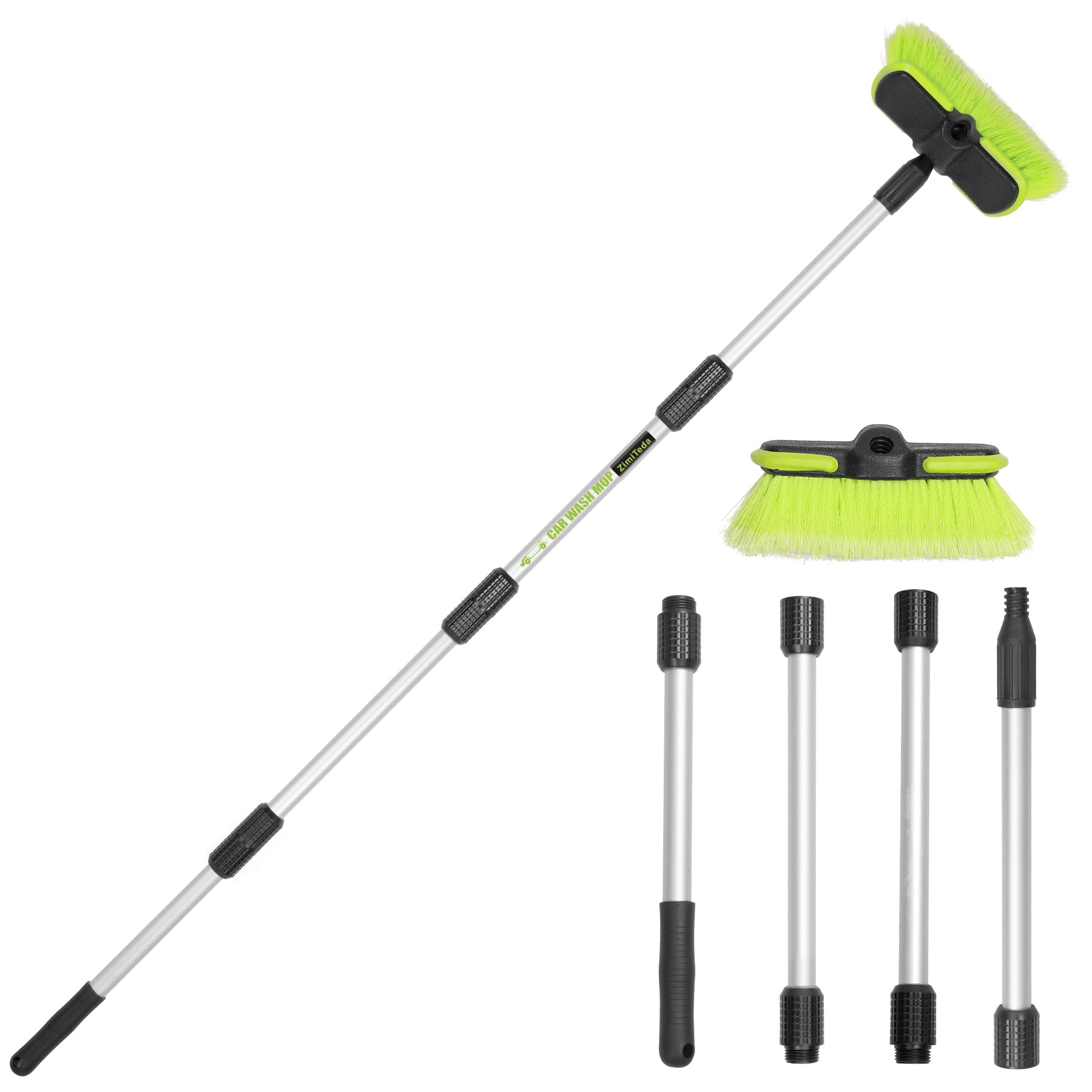 65   165cm Car Wash Brush Long Handle Soft Bristle Scrub Cleaning Mop with 4 Hand-held Places Extendable Washing Brushes Broom K