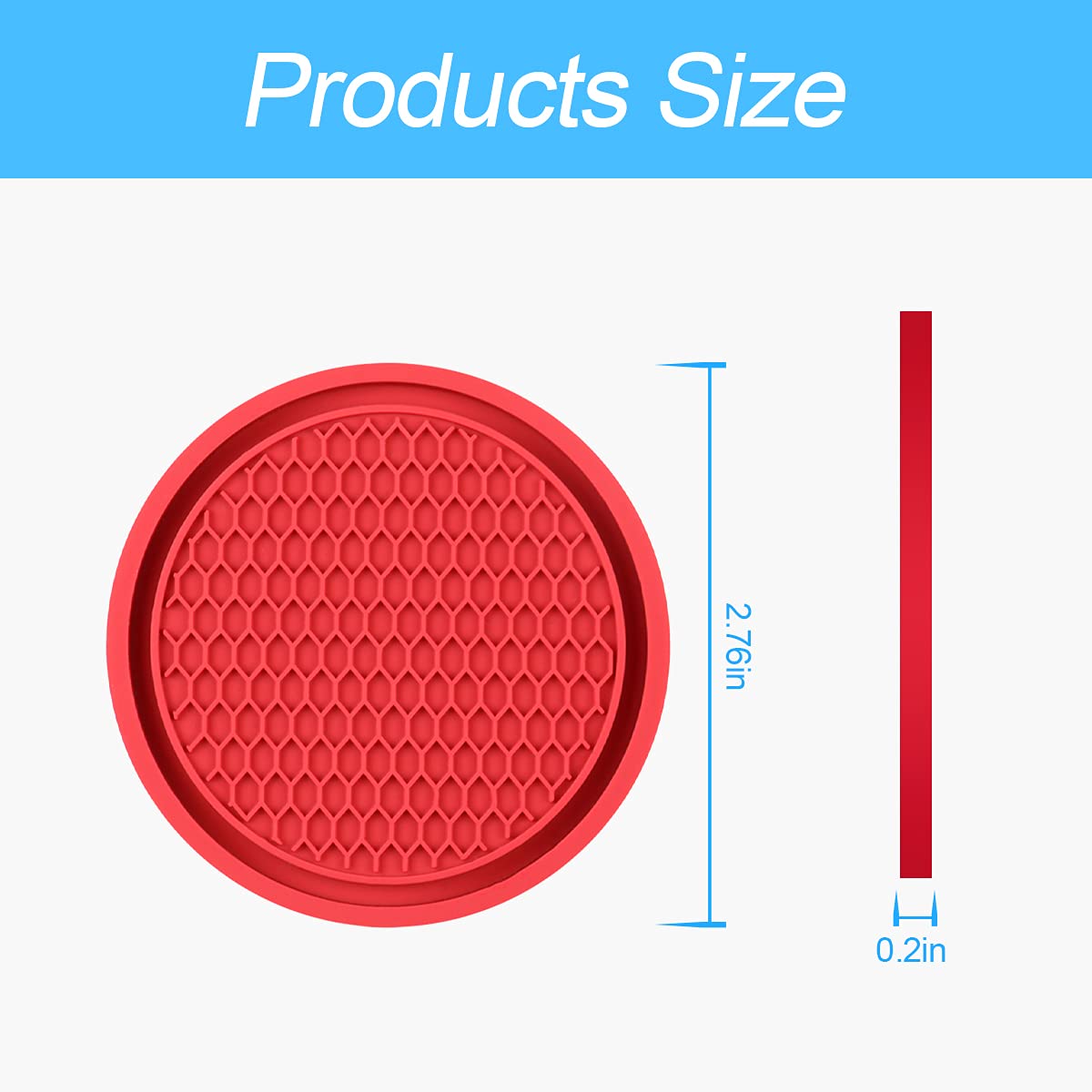 4 Pack Car Cup Holder Coaster, 2.75 Inch Diameter Non-Slip Universal Insert Coaster, Durable, Suitable For Most Car Interior, Car Accessory For Women And Men (Trench/Red)