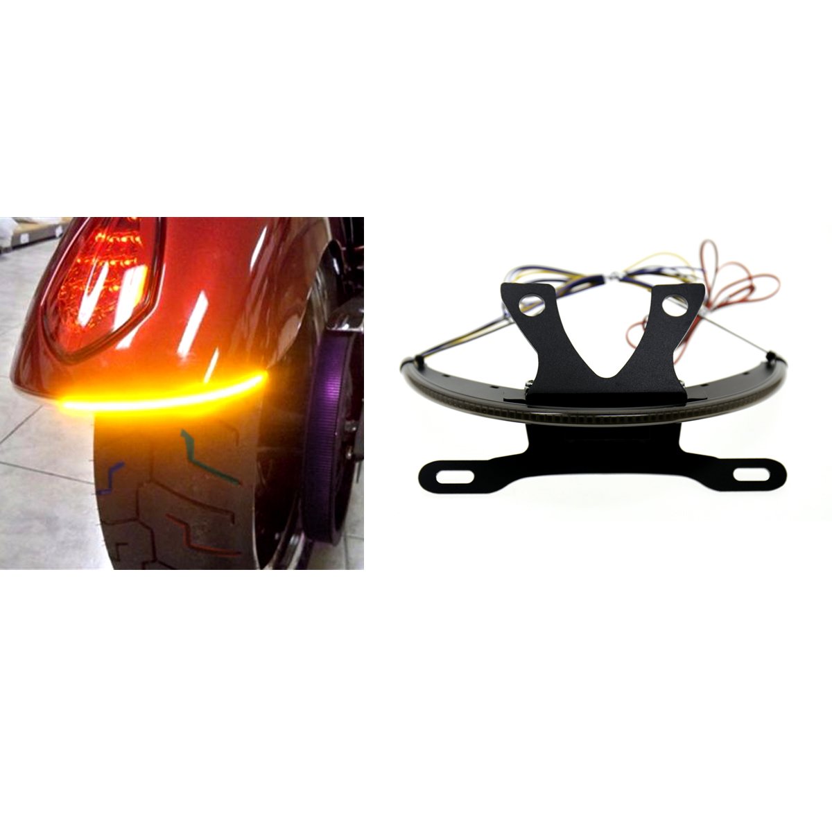 Led Fender Turn Signal Kit Smoked Lens&Tag Light&Bracket For Victory 2003-2017