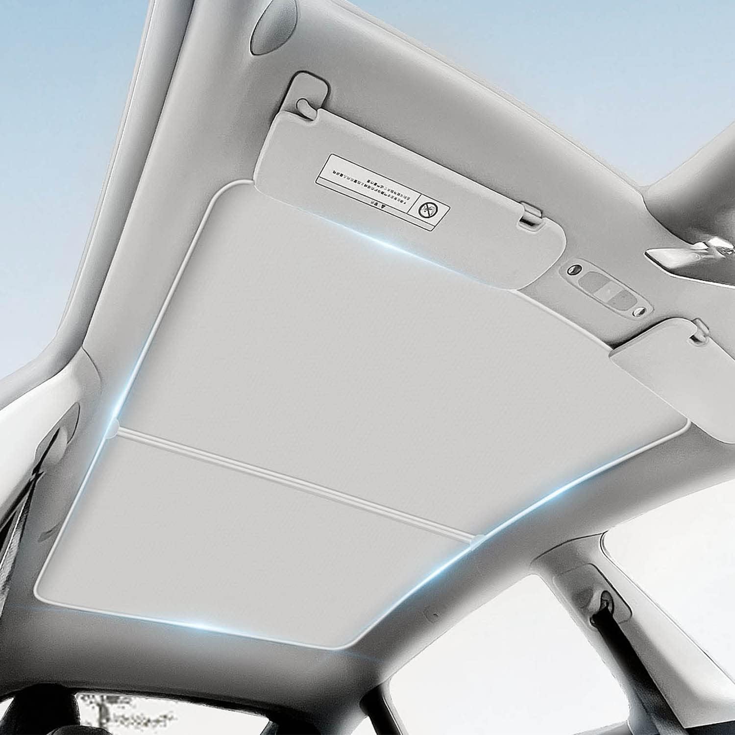 2025 Upgrade Tesla Model Y Sunshade Roof - Foldable Glass Roof Shade With Nano Ice-Crystal Coatings, Uv Protection, No Sag/Gaps,