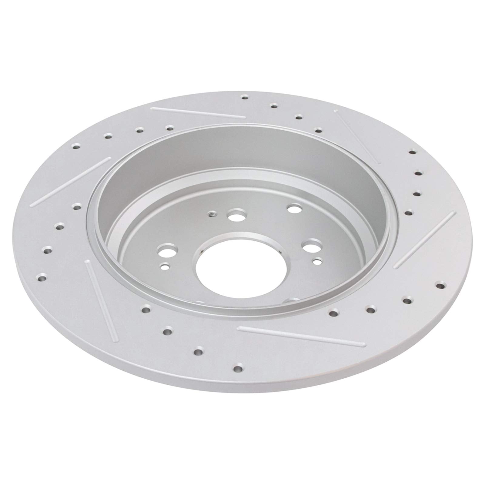 Trq Rear Performance Brake Rotors Set Solid Premium G-Coated Cross Drilled & Slotted Compatible With 2007-2013 Acura Mdx 2010-20