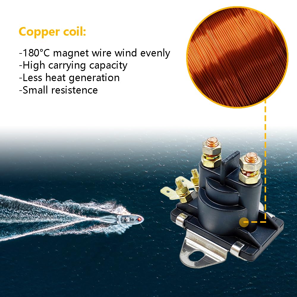 12V Marine Starter Solenoid Power Tilt Trim Solenoid Relay | Fits for Mercury Mariner Outboards, Mercruiser Stern Drives, SAE J1