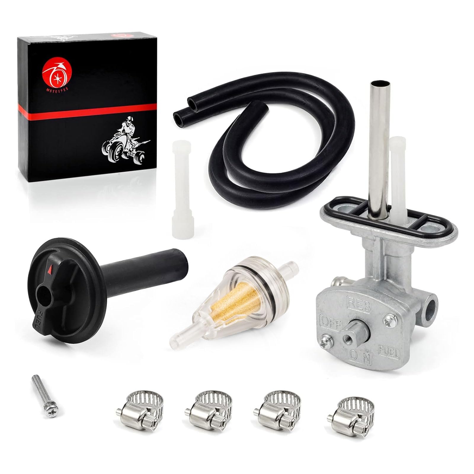 Moto1988 Petcock Fuel Cock & Lever For Yamaha Kodiak 400 2000-2006 Kodiak 450 2003-2006 Grizzly 450 2007-2011 Grizzly 400 2007-2