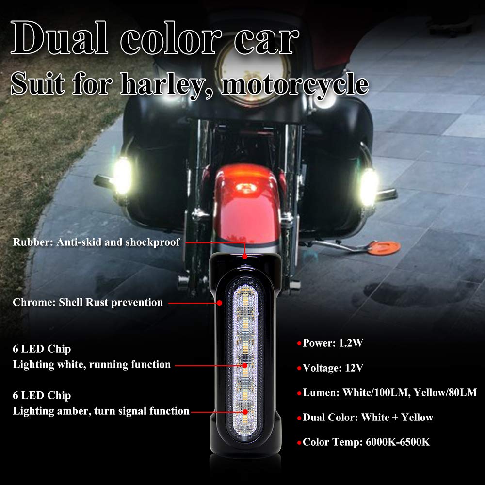 Opl5 Motorcycle Highway Bar Lights Switchback Driving Lights Led Amber Turn Signals White Driving Led Crash Bar Lights For 1-1/4
