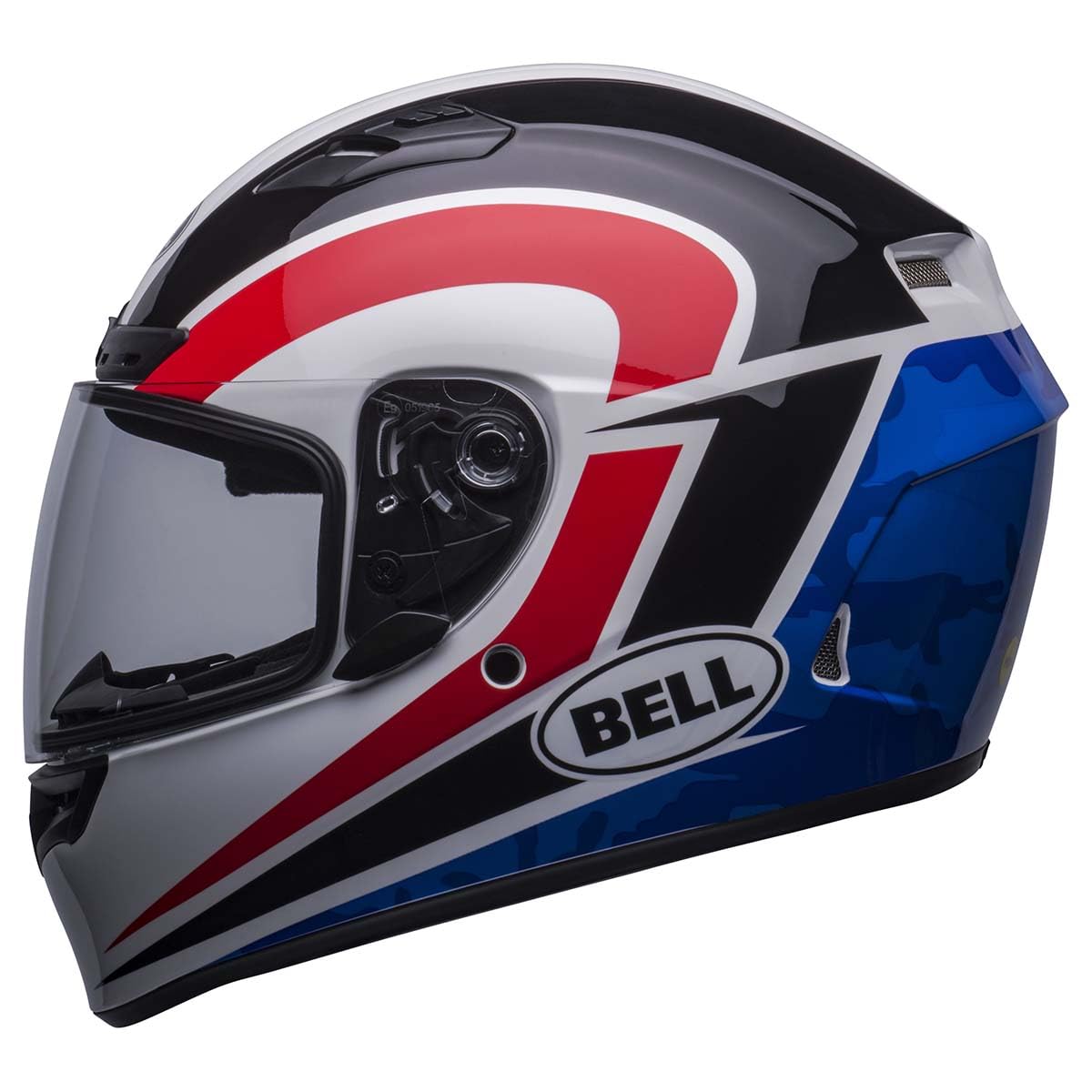 Bell Qualifier Dlx Mips Street Helmet (Gloss Blitz White/Blue Camo - Medium)