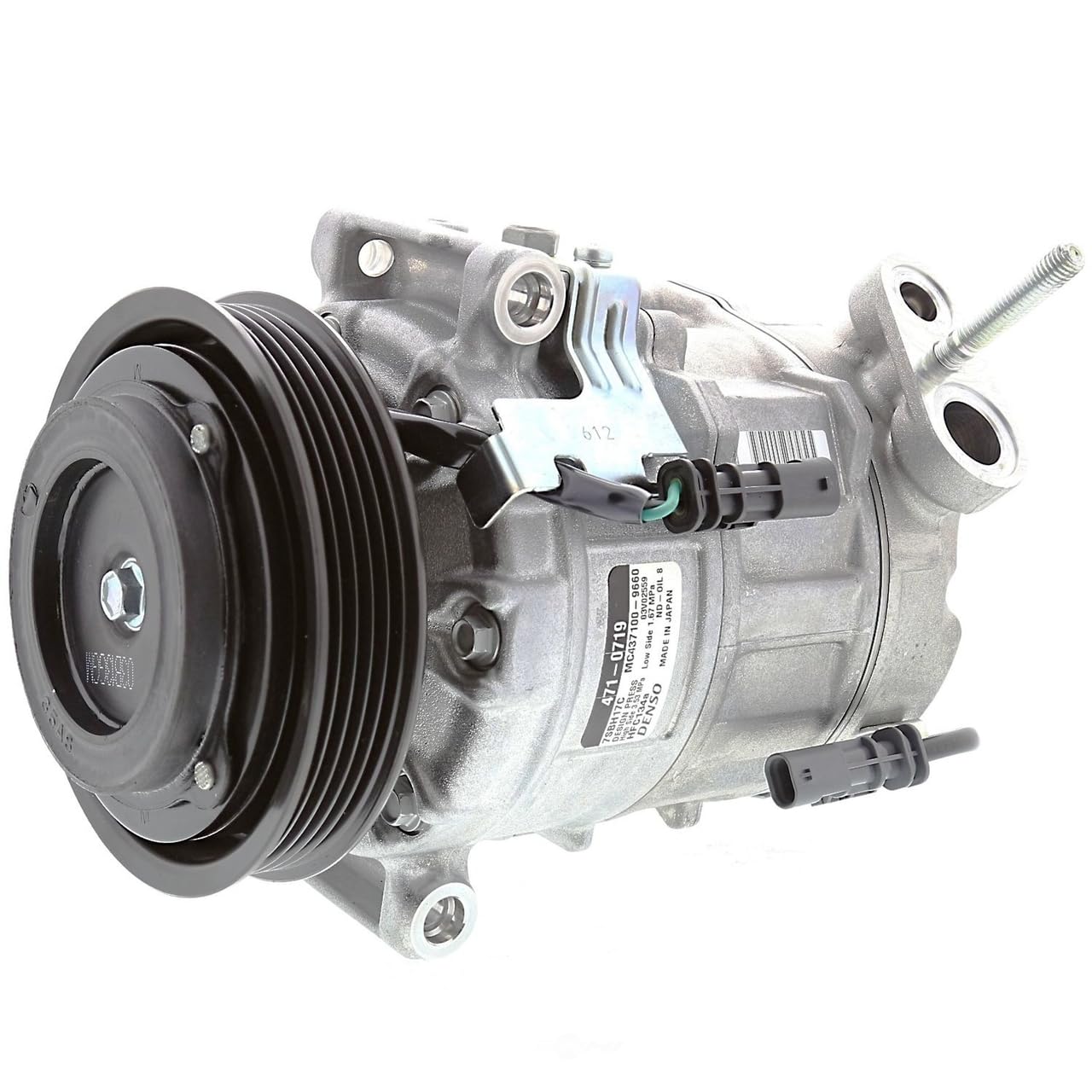 Denso 471-0719 New AC Compressor with Clutch, 1 Pack