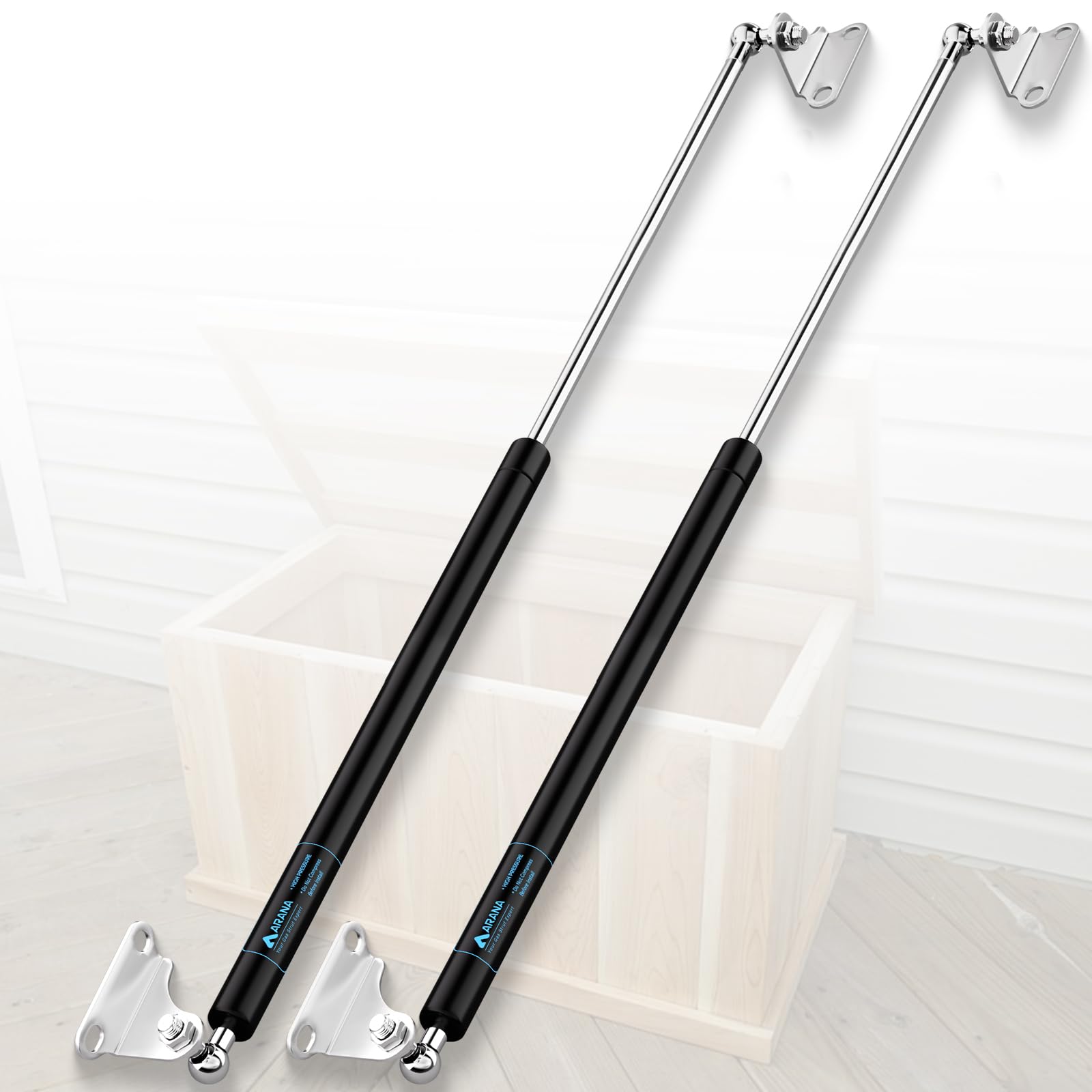 Arana 20 Inch 10Lb/45N Gas Struts Shock Spring With L-Type Mounting Brackets 20'' Lift Support For Rv Door Boat Hatch Storage Bo
