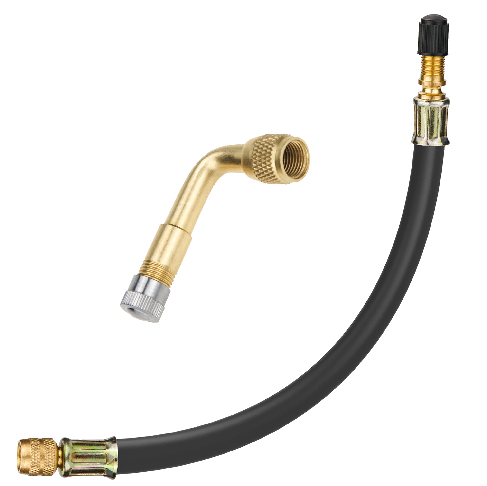 Mellbree Tire Valve Extensions, 8.25 Inch Flexible Schrader Tire Valve Stem Extension With 90 Degree Schrader Tire Valve Stem Ex