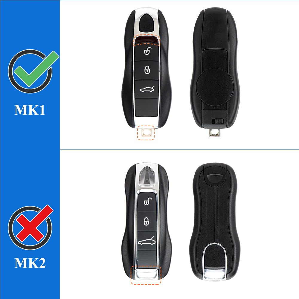 Aerobon 3-Piece Painted Key Cover Key Fob Shell Compatible With Porsche Key Shell Replacement (Mk1, Morandi Pink)