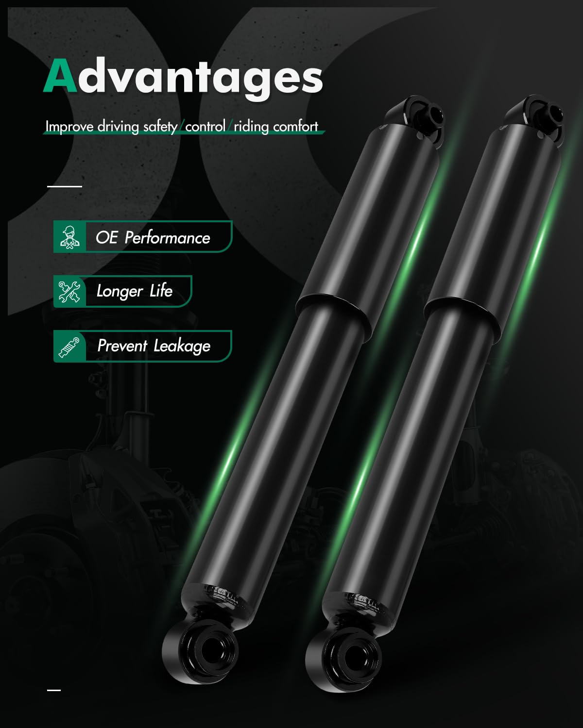 Scitoo 2Pcs Rear Shock Absorbers Shocks Struts For 2011-2016 For Hyundai Elantra,2014-2016 For Kia Forte,2015-2016 For Kia Forte