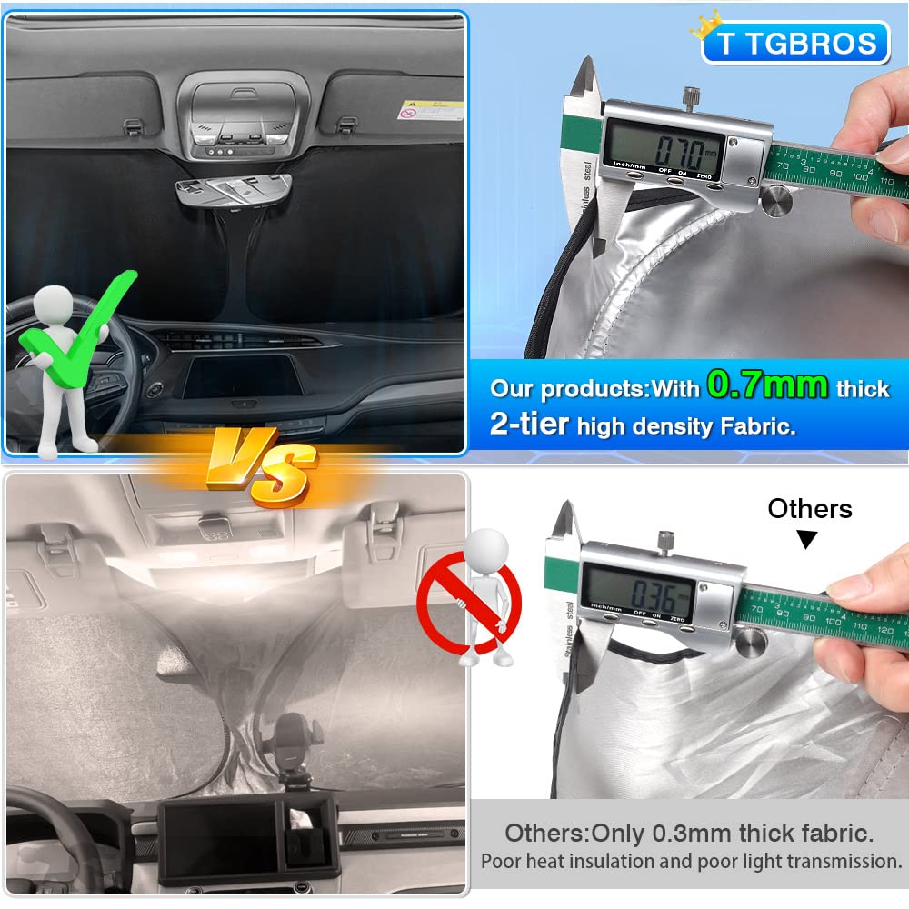 T Tgbros Windshield Sun Shade Custom Fit For 2019-2023 Santa Fe Accessories Foldable Sun Shield Reflective Polyester Sun Visor C