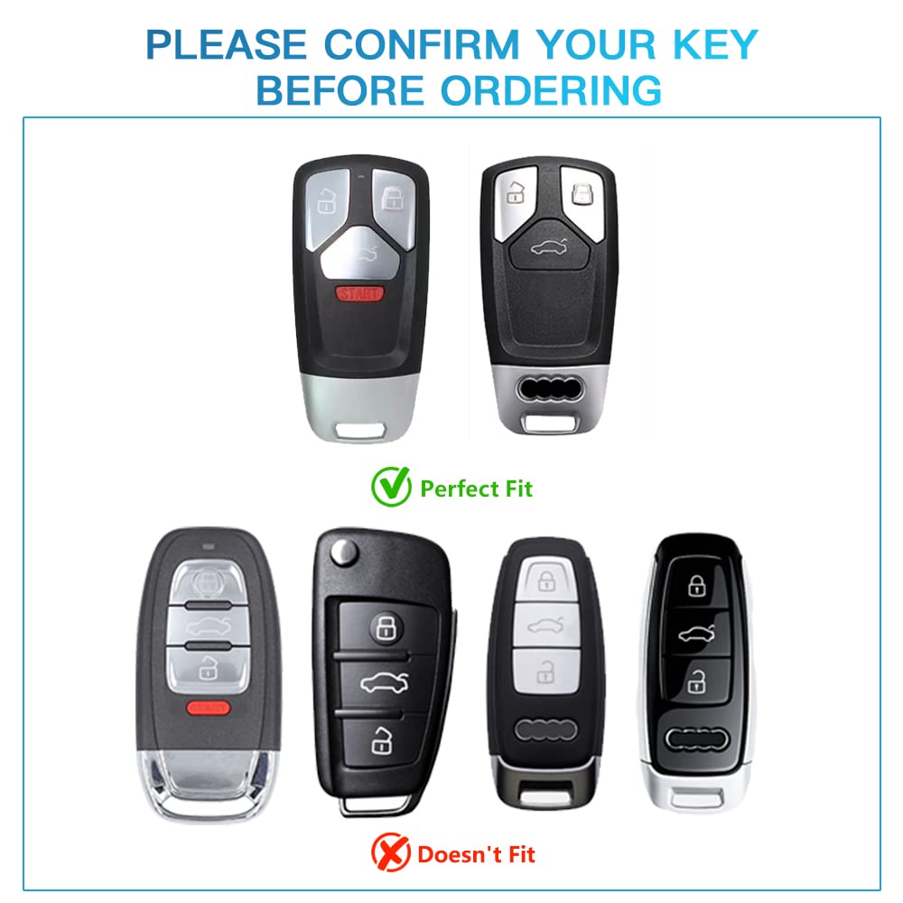 1797 Key Fob Cover For Audi Q5 Q7 A4 A5 S4 S5 Tt Accessories Bling Car Key Chain Case Shell Protector Women Men White Silver Tpu