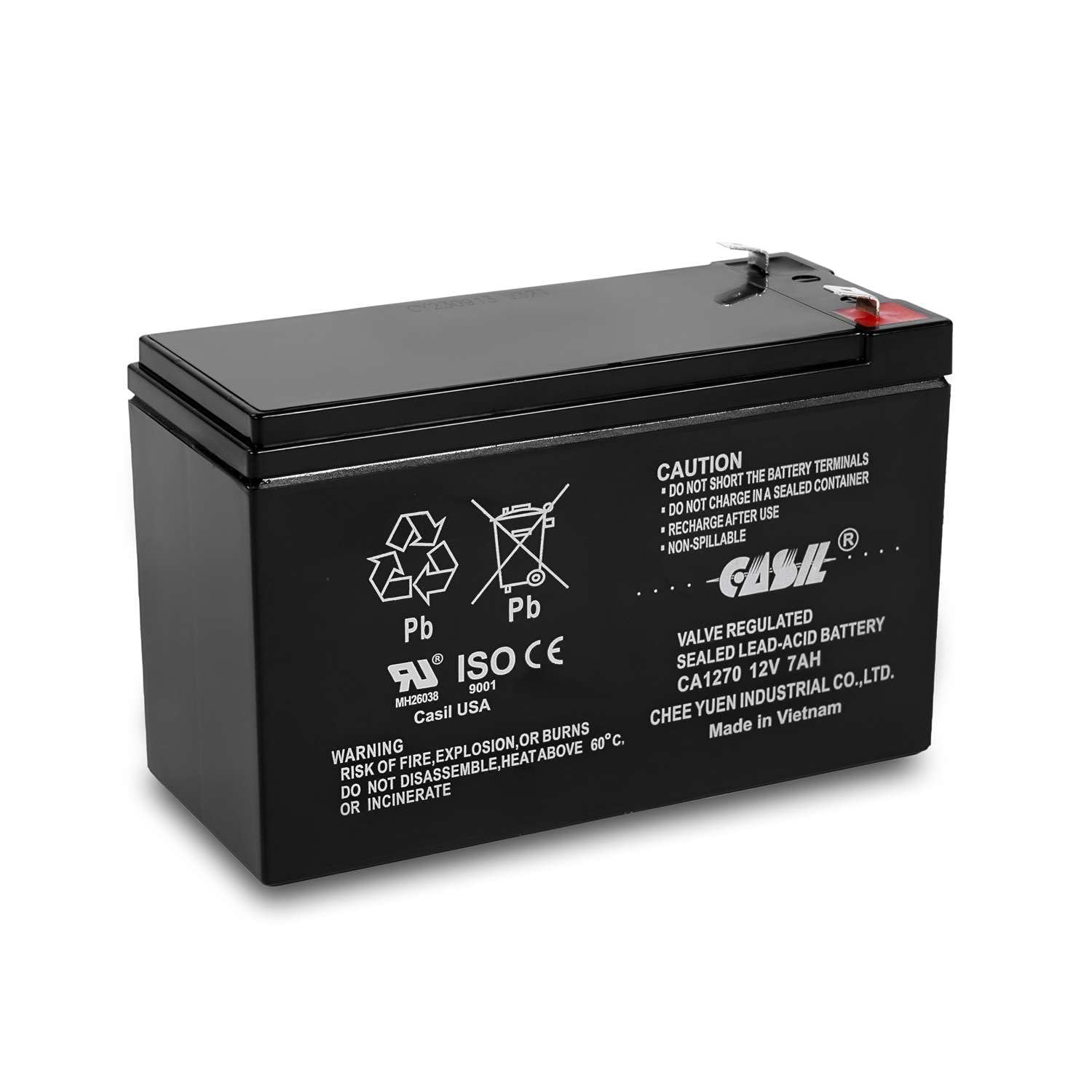 Casil Ca1270 12V 7Ah Battery For Alarm System - First Alert Adt Battery Replacement, High Capacity Lead Acid Alarm Battery, Idea