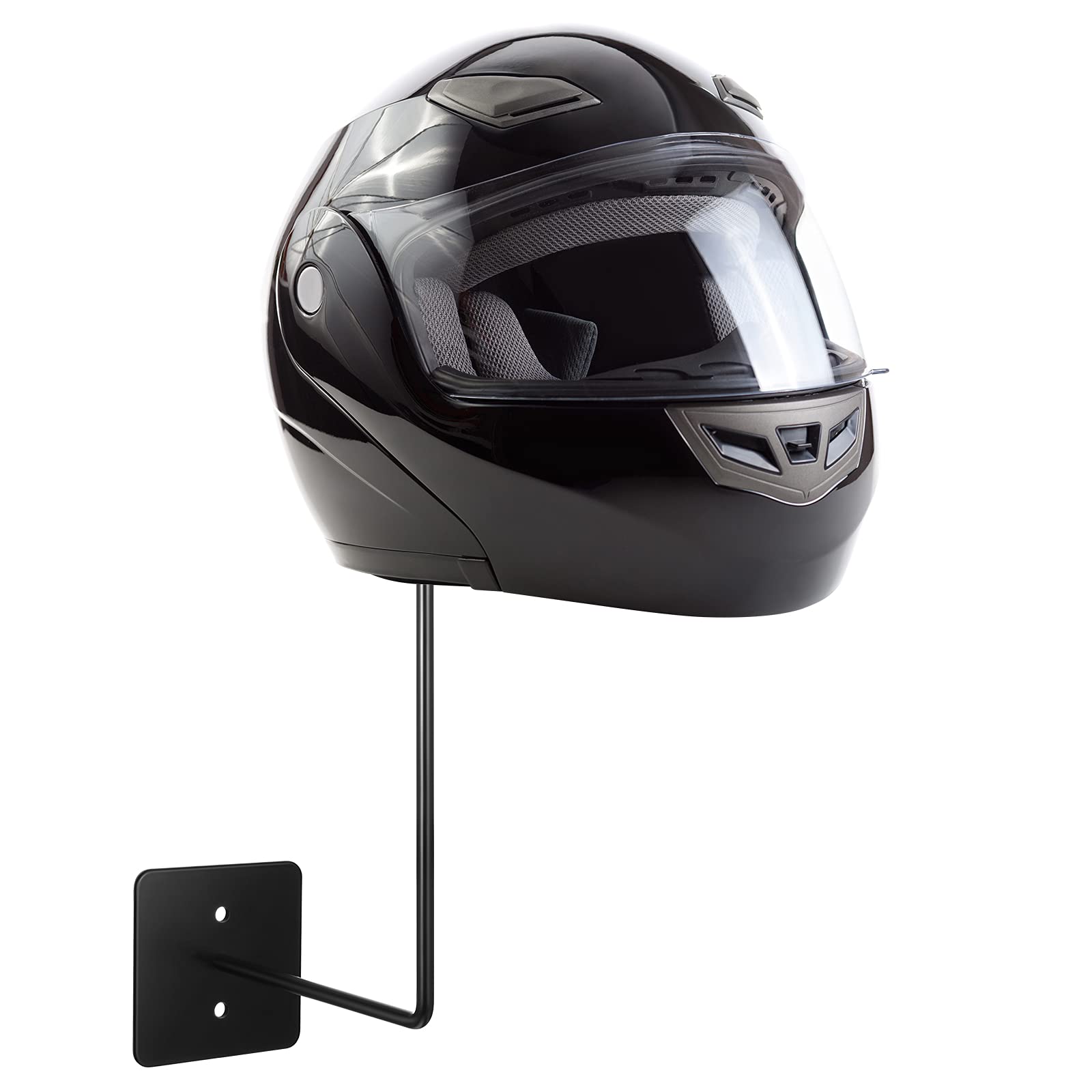 Wall-mounted Motorcycle Accessories Black Helmet Holders Metal Helmet Hangers Multifunctional Helmet Racks with Sponge Tubes and