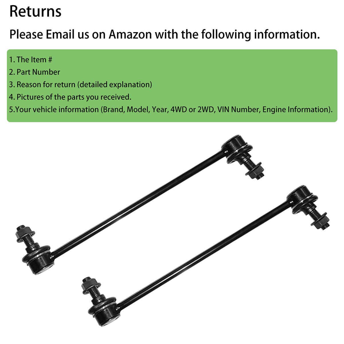Hhcm 2Pc Front Sway Bar Link Kit K80252 For Chevrolet Cobalt 2005-2010, Hhr 2006-2011, Malibu 2004-2009, Suspension Stabilizer B