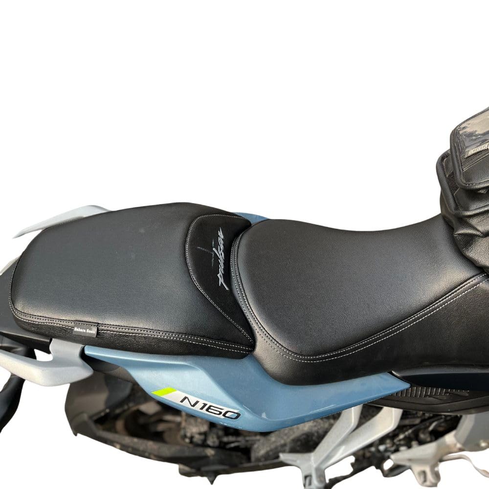 Sahara Seats Seat Cover Compatible for Bajaj Pulsar N160/P150/F250 Split New Pattern Leather Finish Sleek Black Design for Enha