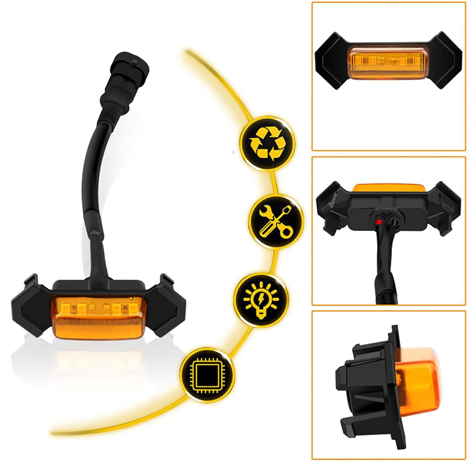 Led Grill Lights For 2016-2022 Aftermarket Toyota Tacoma Trd Pro Grille With Harness & Fuse(Amber Light With Amber Housing)