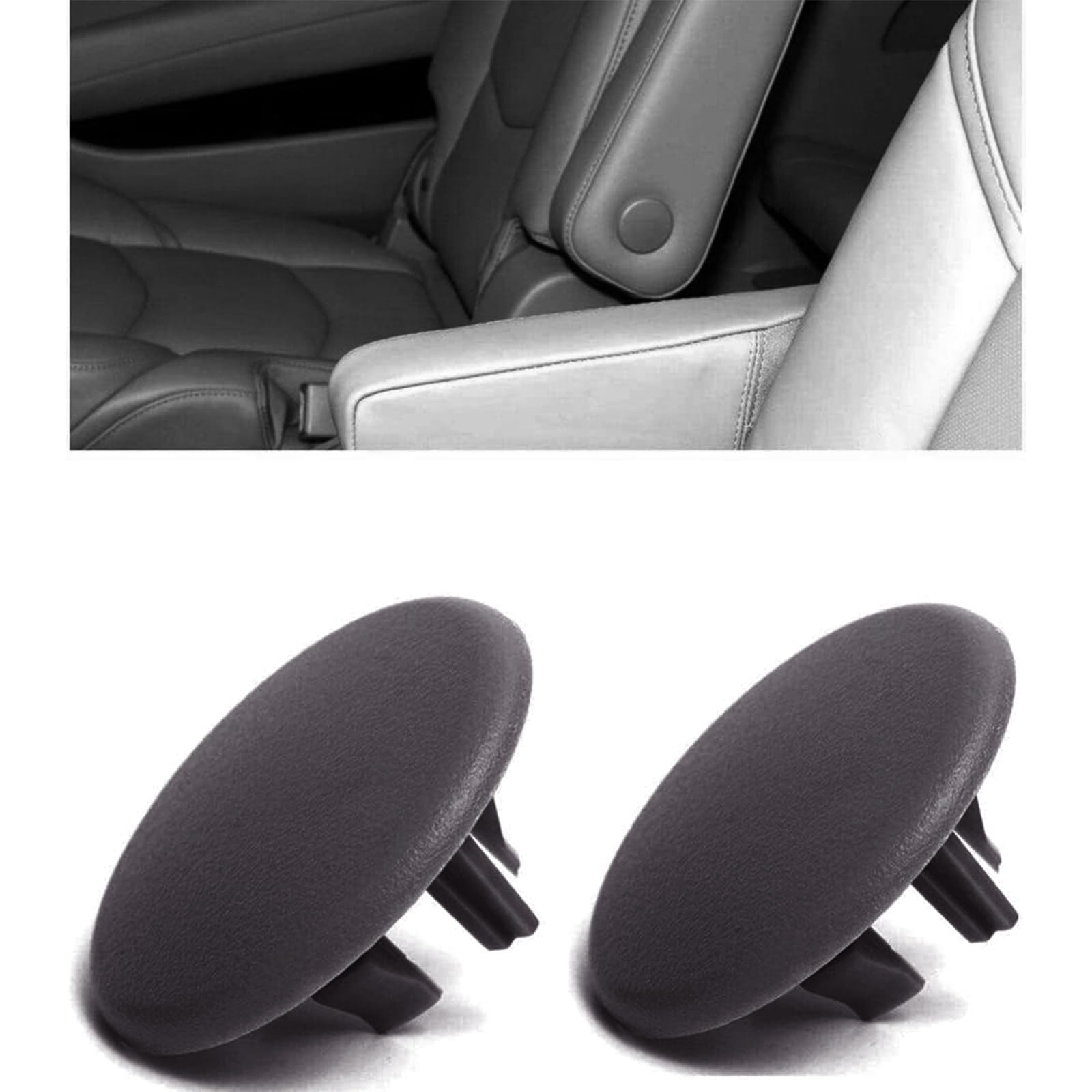 Gxarts 2Pcs Armrest Cover Cap Black For Chevy Tahoe Suburban Yukon For Cadillac Escalade Seat Parts Replacement 15279690 Rear Bucket Seats Arm Rest Handle Trim Bolt Vehicle Accessories 07-19