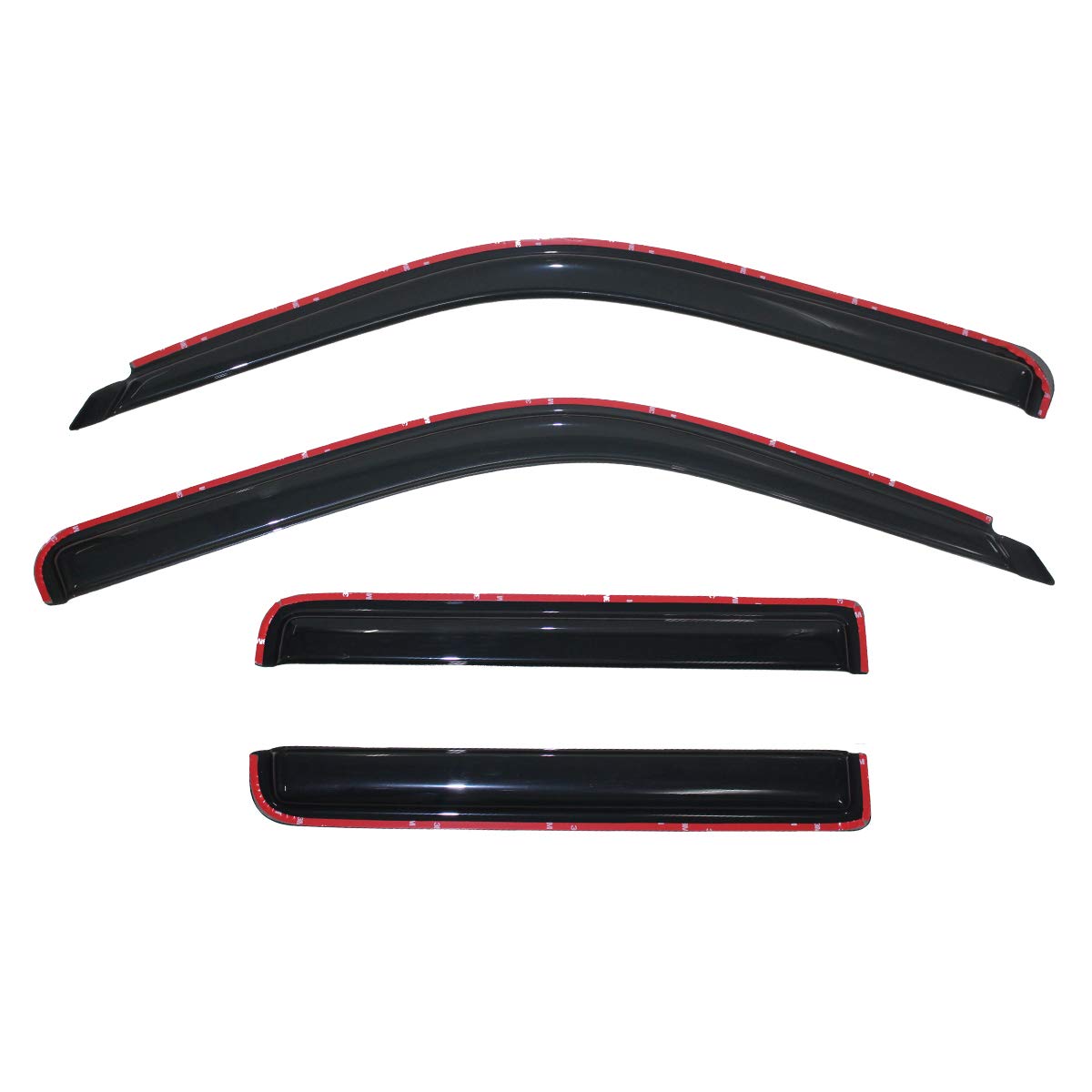 4Pcs Original Shatterproof In-Channel Style Window Rain Guards Shield Side Wind Deflectors Dark Smoke Vent Window Visor For 2001