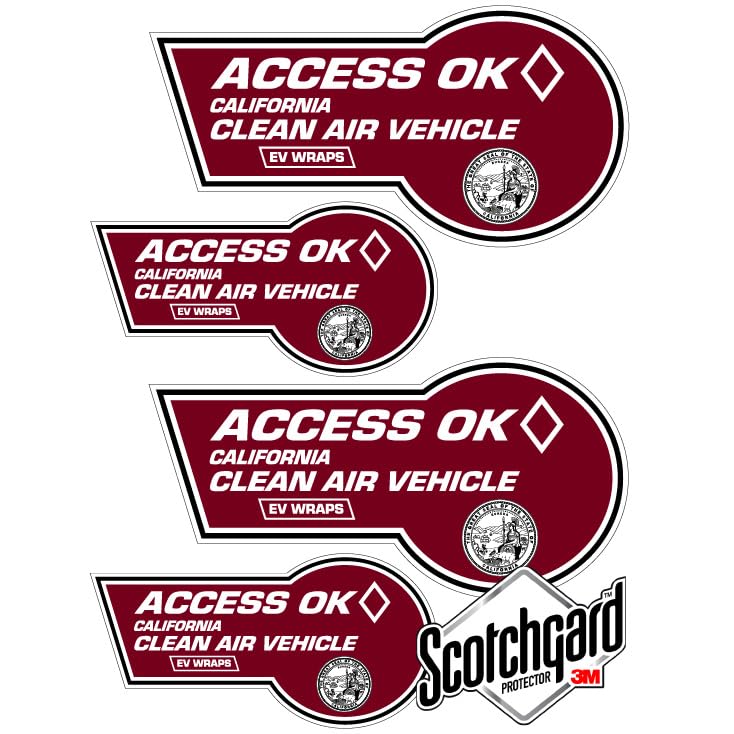 California Hov Stickers 3M Paint Protection Film - 2025, 2024, 2023, And 2022 (For Teal, Red, Green, And Yellow Stickers)