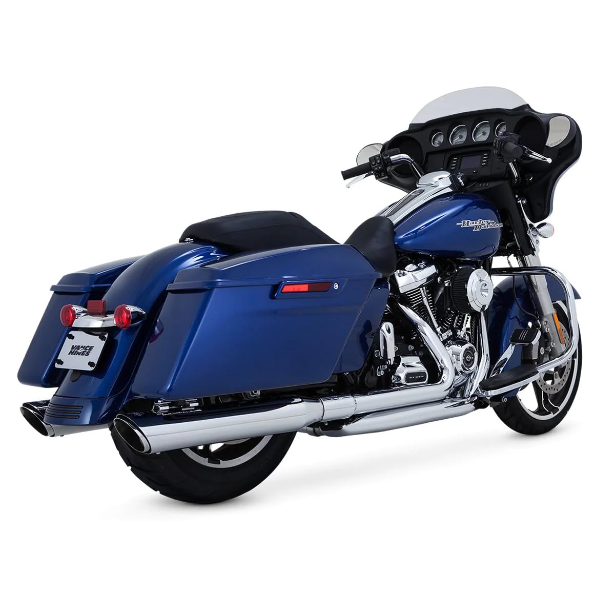Vance And Hines 16672 Twin Slash Round 4In. Chrome Slip-On Exhaust For Harley Davidso -Touring-2017 And 2018 Models Only