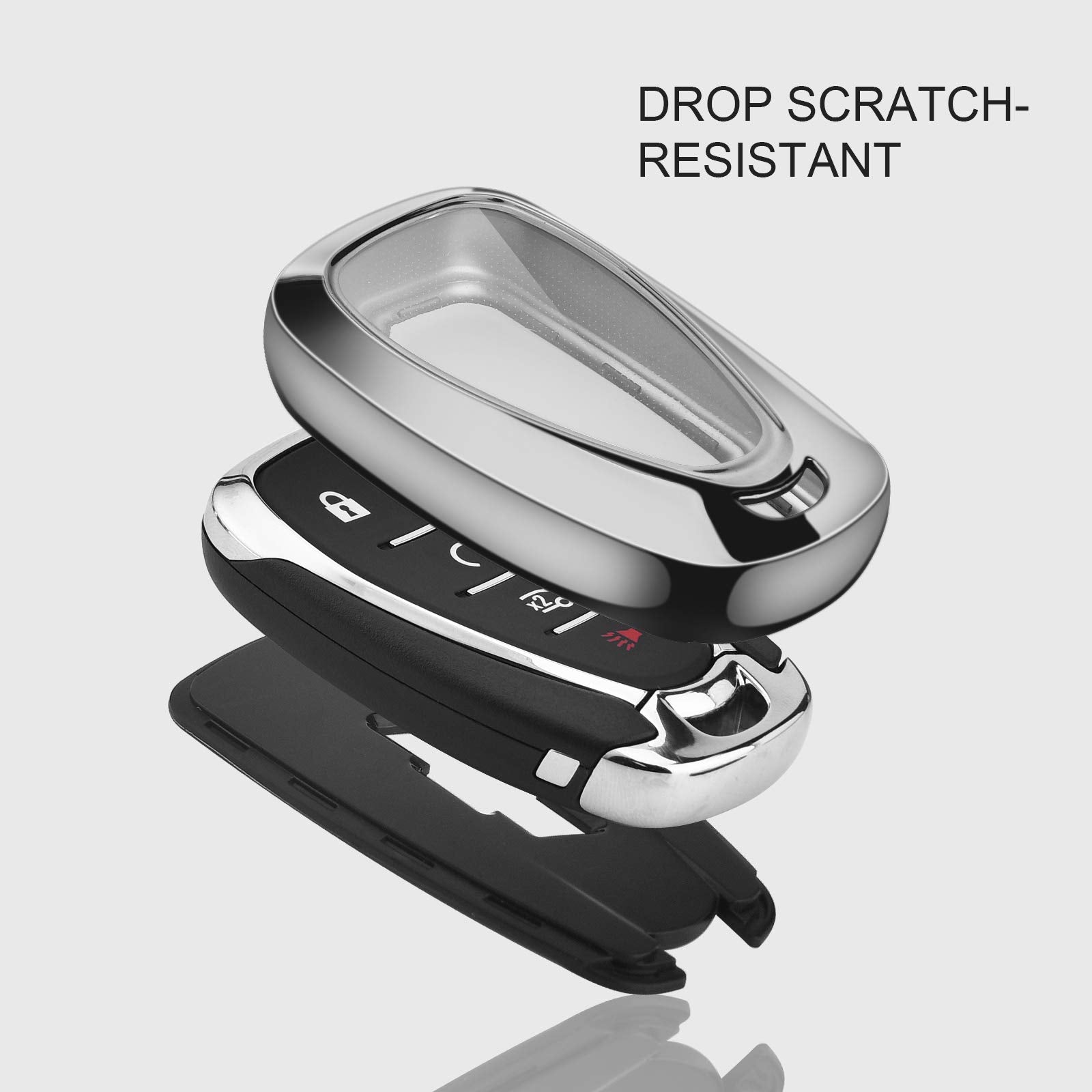 Elohei For Chevy Key Fob Cover Case Shell Cover Tpu Protector Holder For Chevrolet 2020 2019 2018 2017 2016 Chevy Malibu Camaro