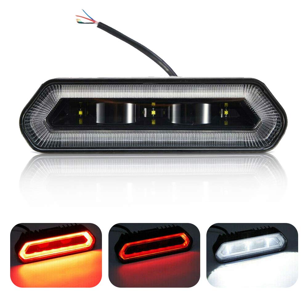 Kemimoto Utv Chase Led Tail Light, Chase Brake Light Bar With 5 Modes(Strobe, Courtesy, Reverse, Running, And Brake) Compatible With Polaris Rzr Ranger Can-Am Maverick X3-1.75'' To 2' Roll Bar