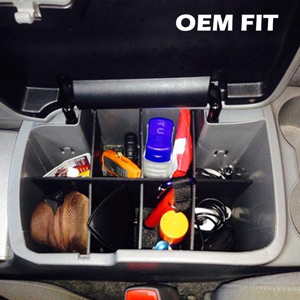 EDBETOS Center Console Organizer Insert Dividers Compatible with Toyota Tacoma 2005-2015 2nd Gen Tacoma Accessories Armrest Box Secondary Storage Interlock ABS Material